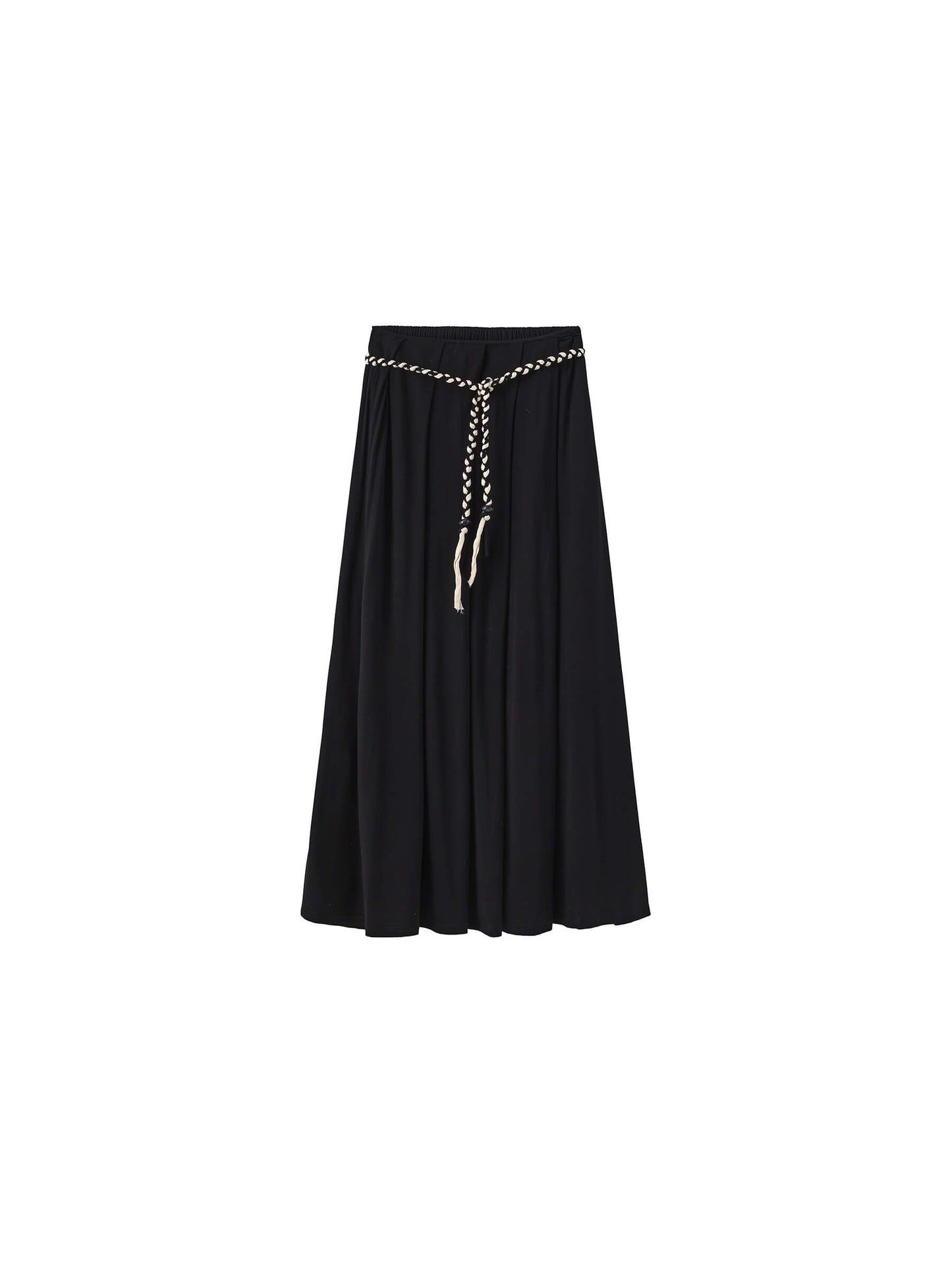 Pleated Hand-Braided High-Stretch Maxi Skirt