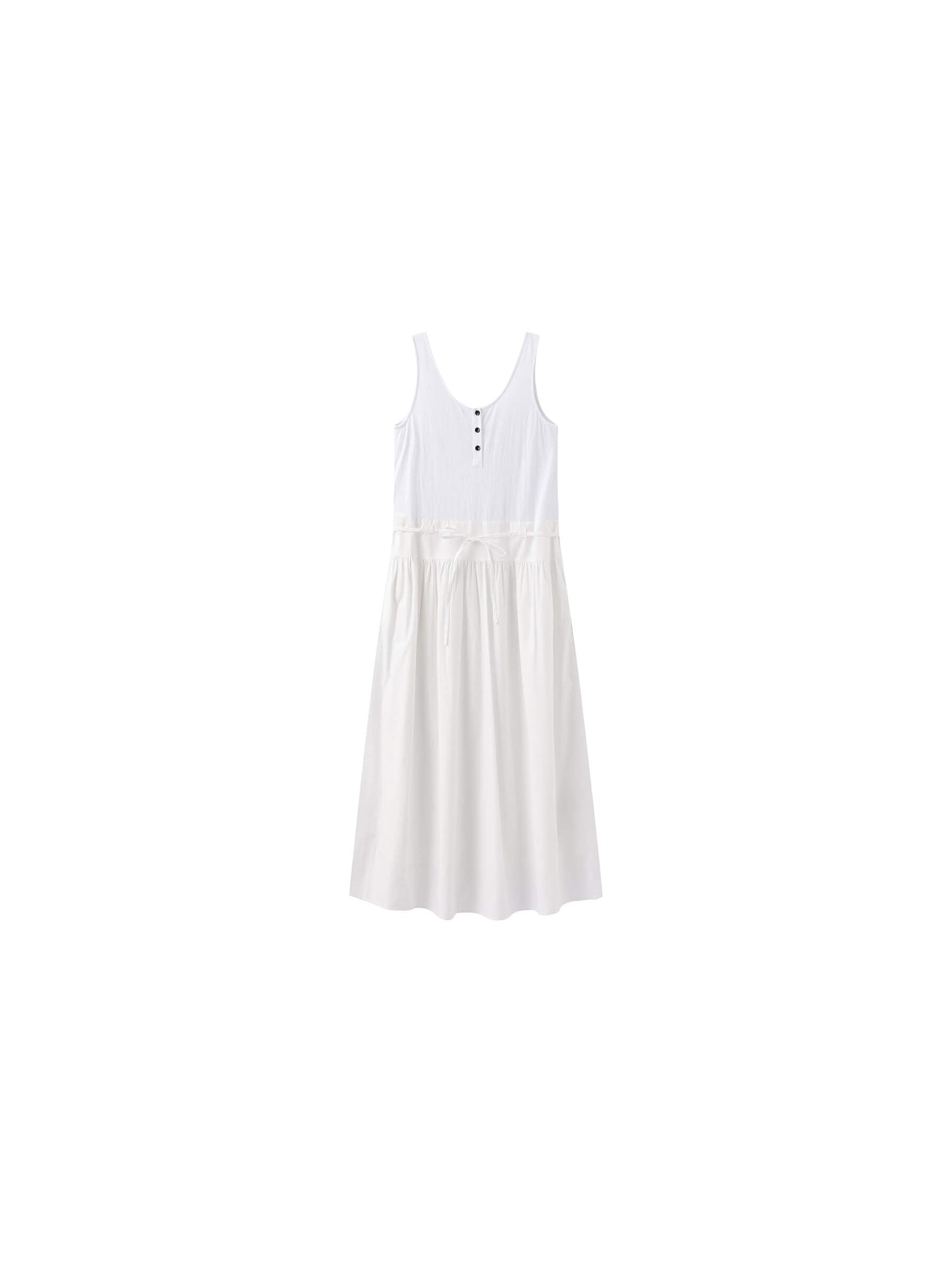 Panelled Henley Neck Vest Dress