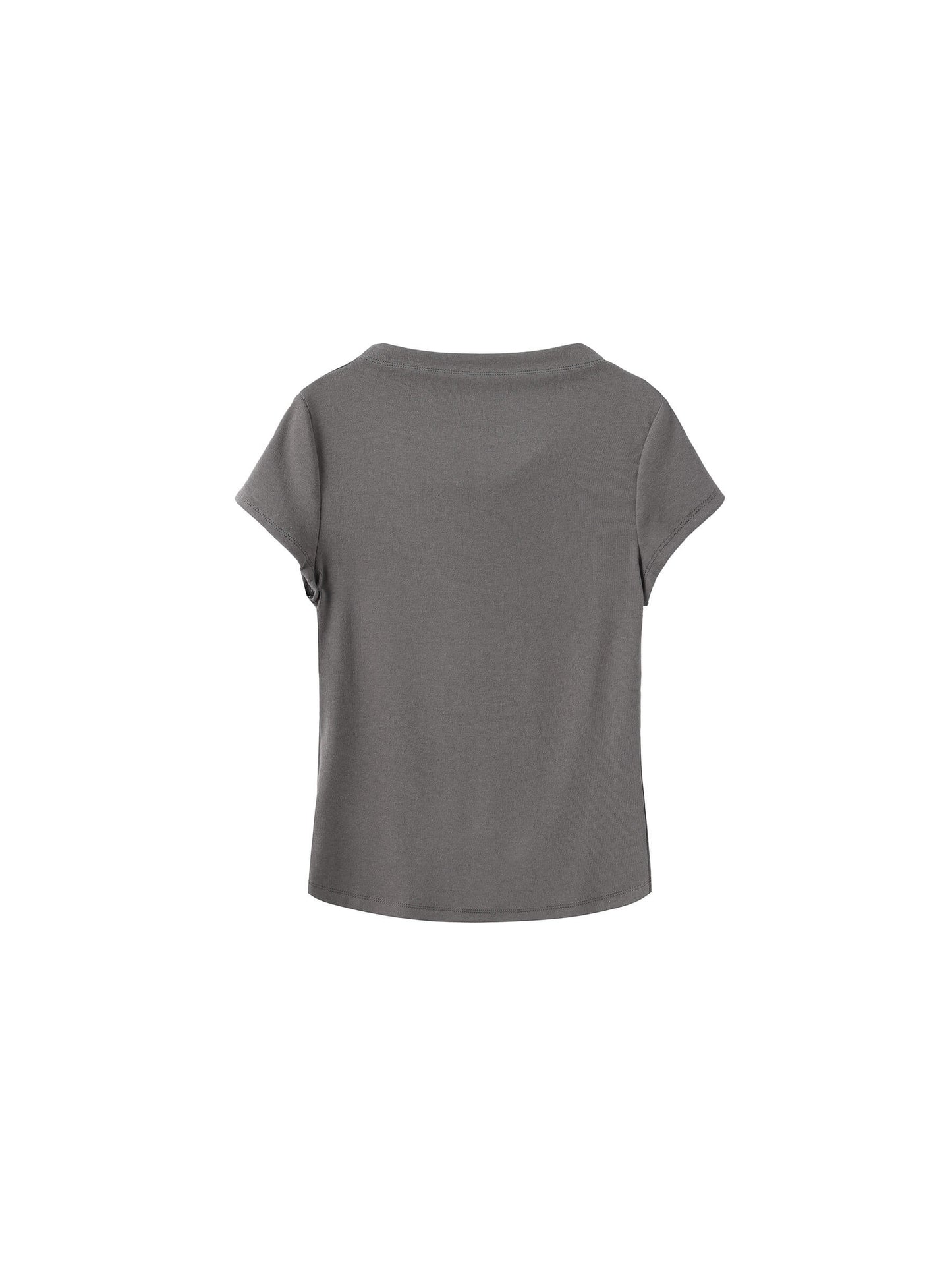 C BY CUBIC Draped Neck Short-Sleeve T-Shirt