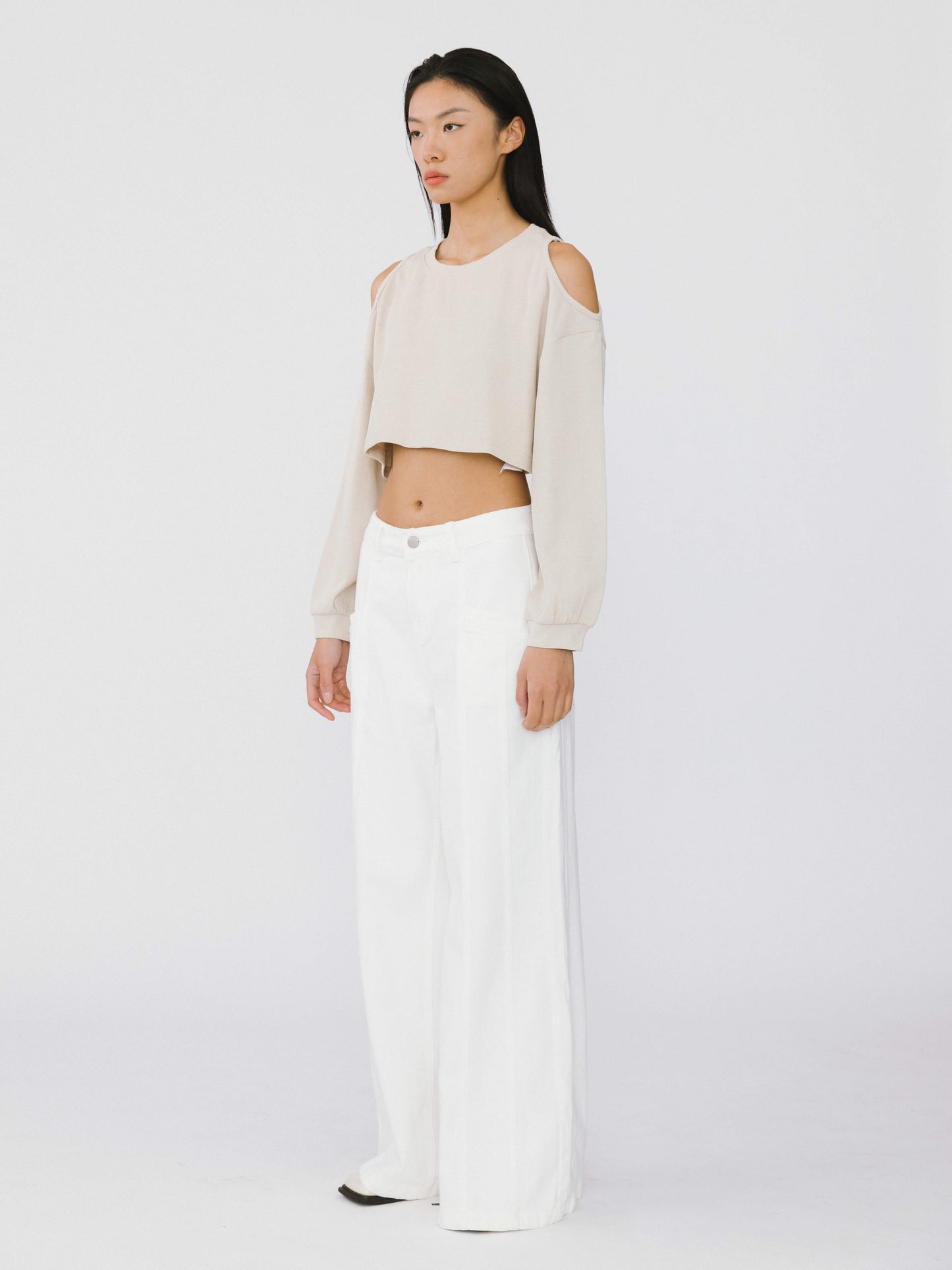 Shoulder Cut Out Crop Top
