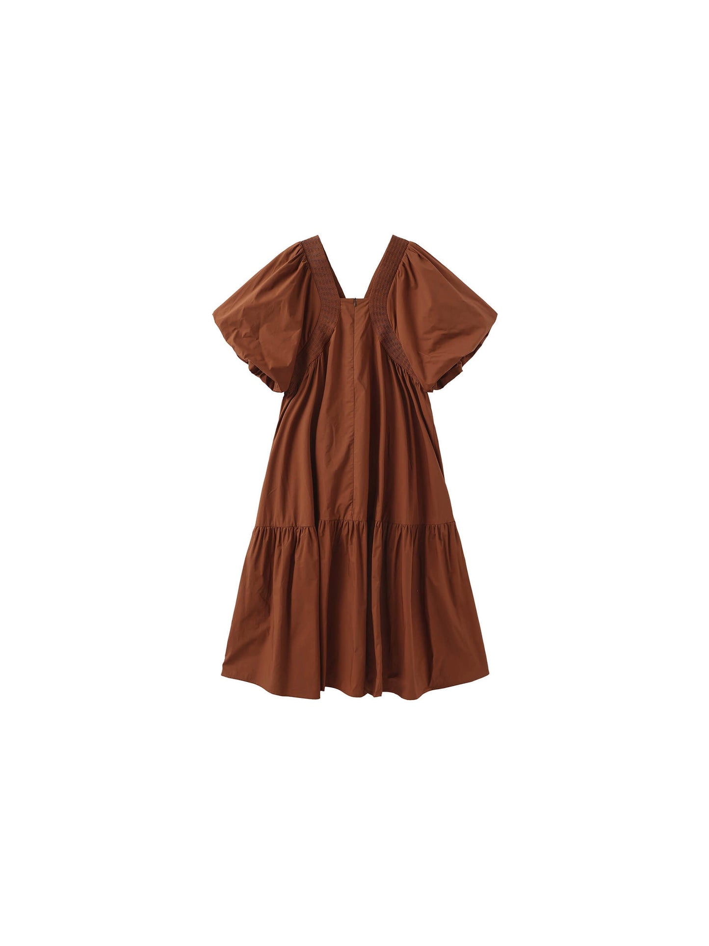 100% Cotton Puff Sleeve Loose-Fit Vacation Dress