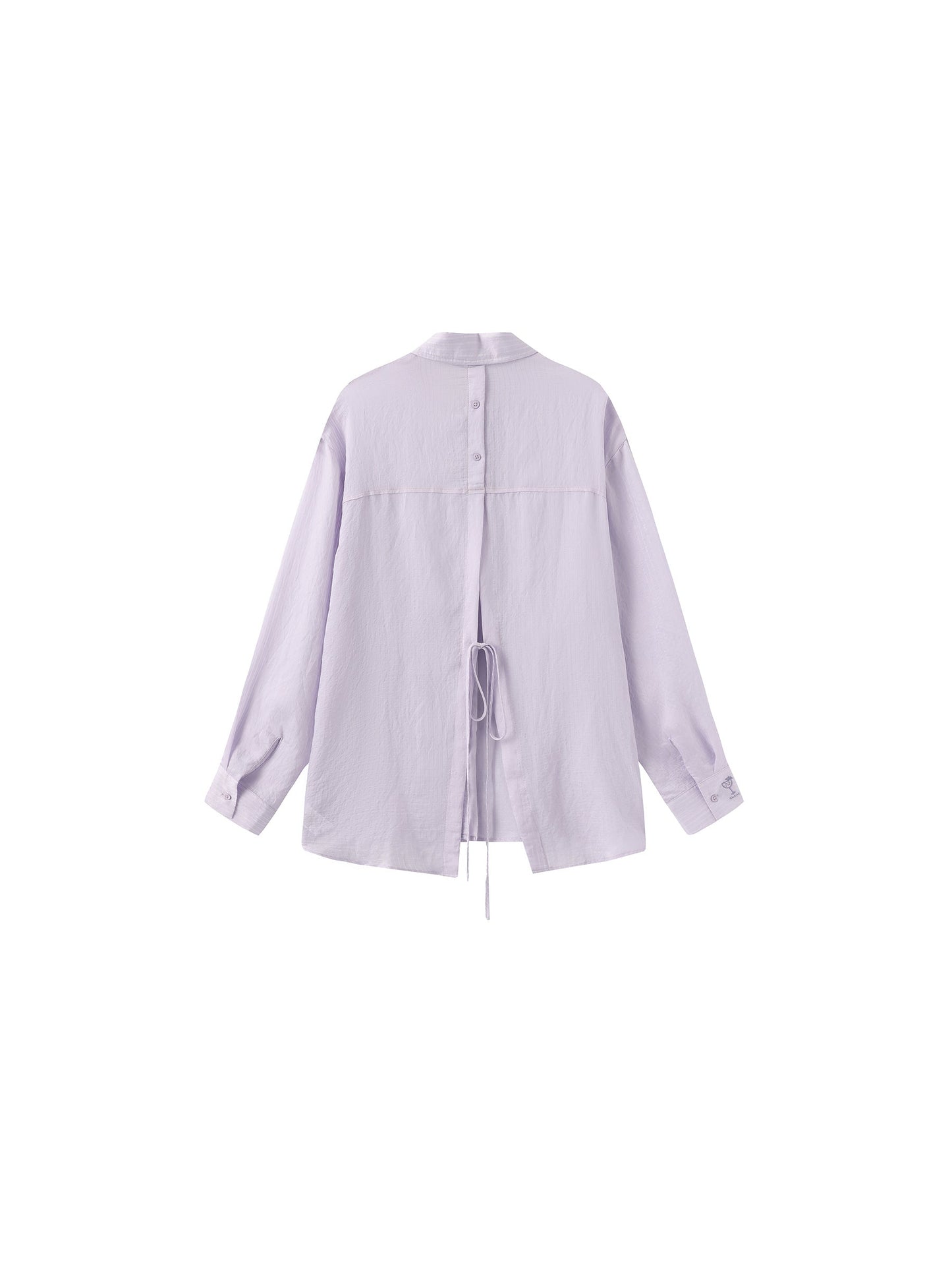 Semi-Sheer Oversized Striped Pattern Shirt