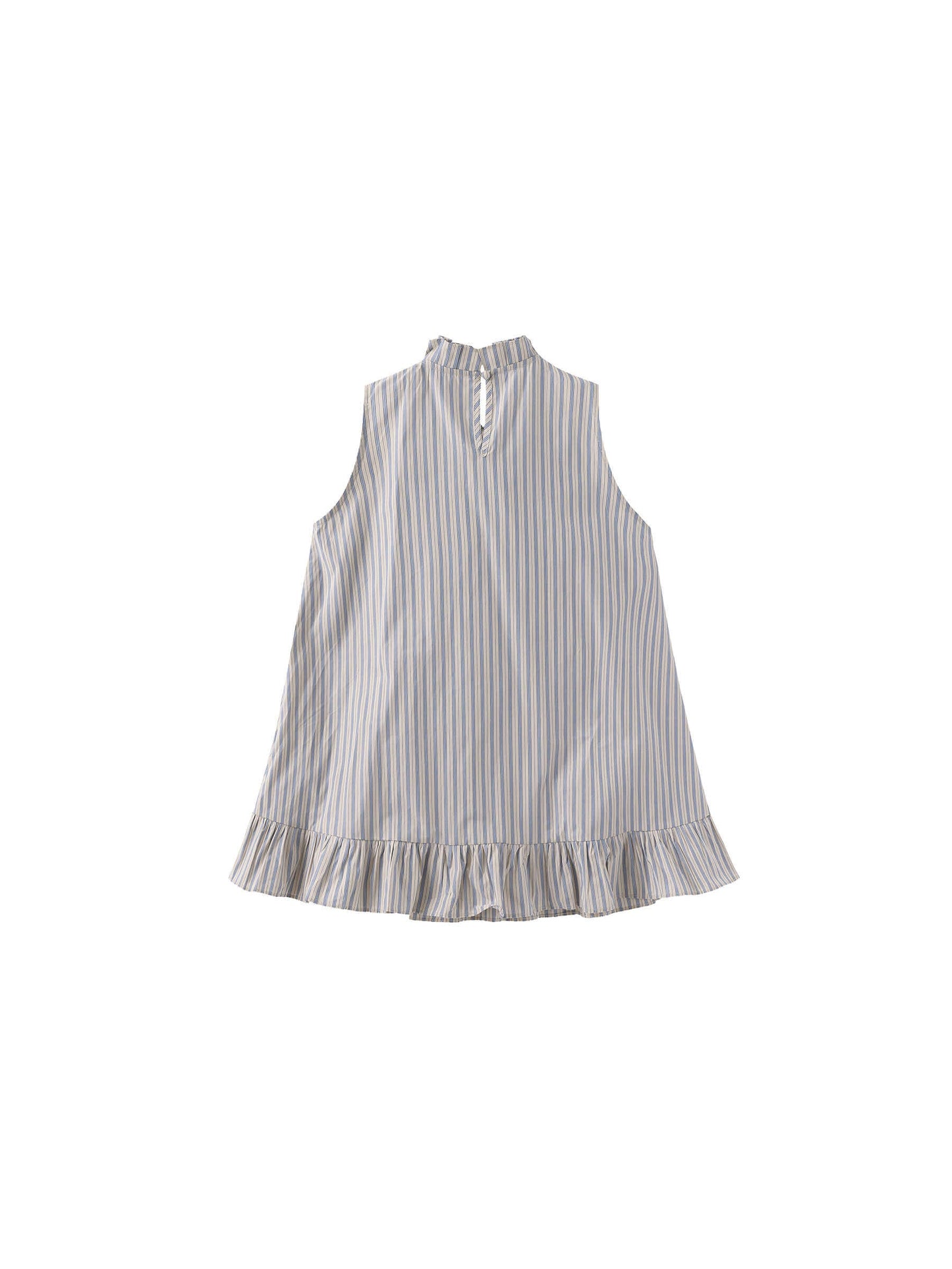 Ruffle Stand Collar Tie A-line Tank Top