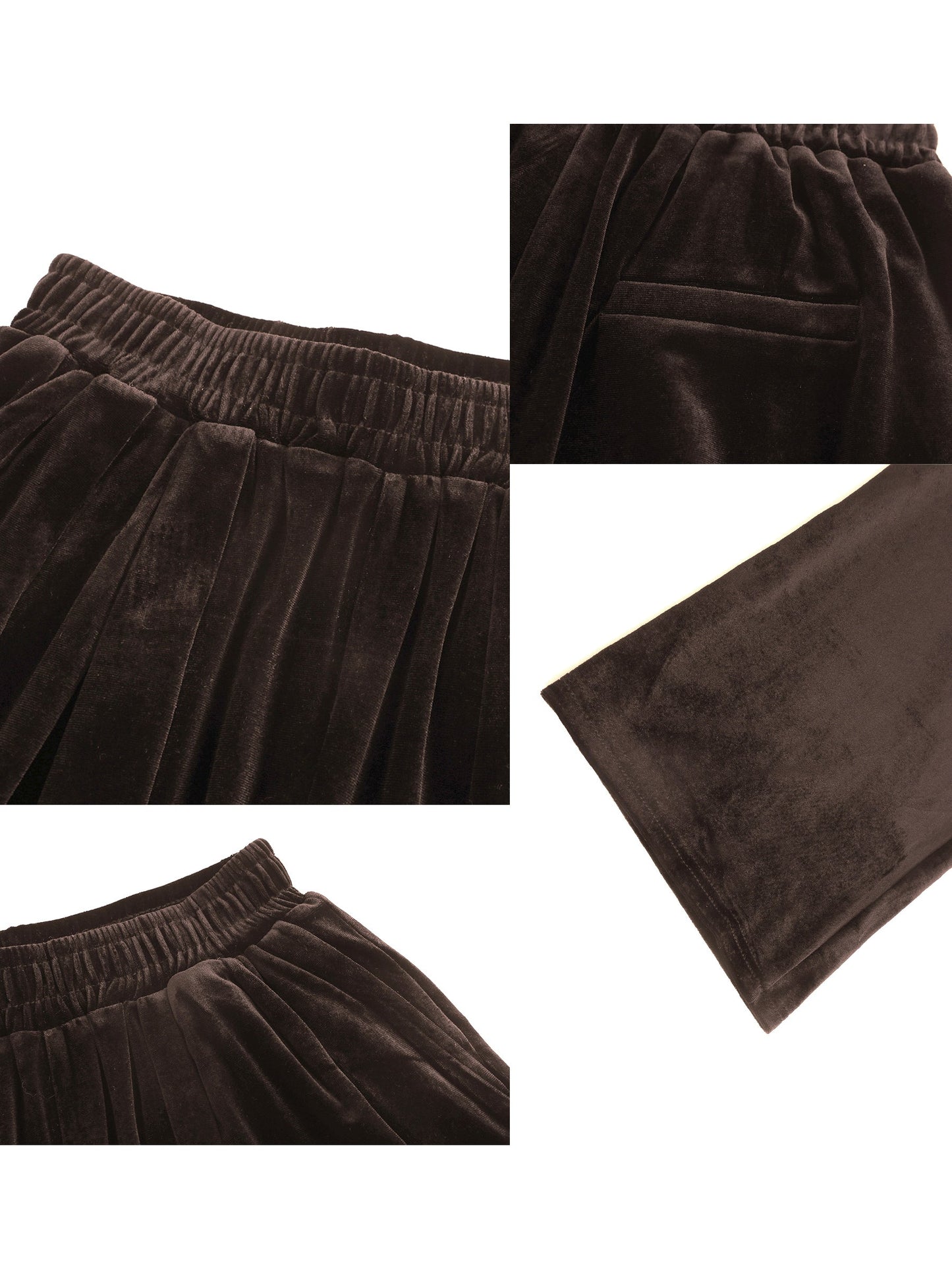 High Waisted Wide Leg Velvet Trousers