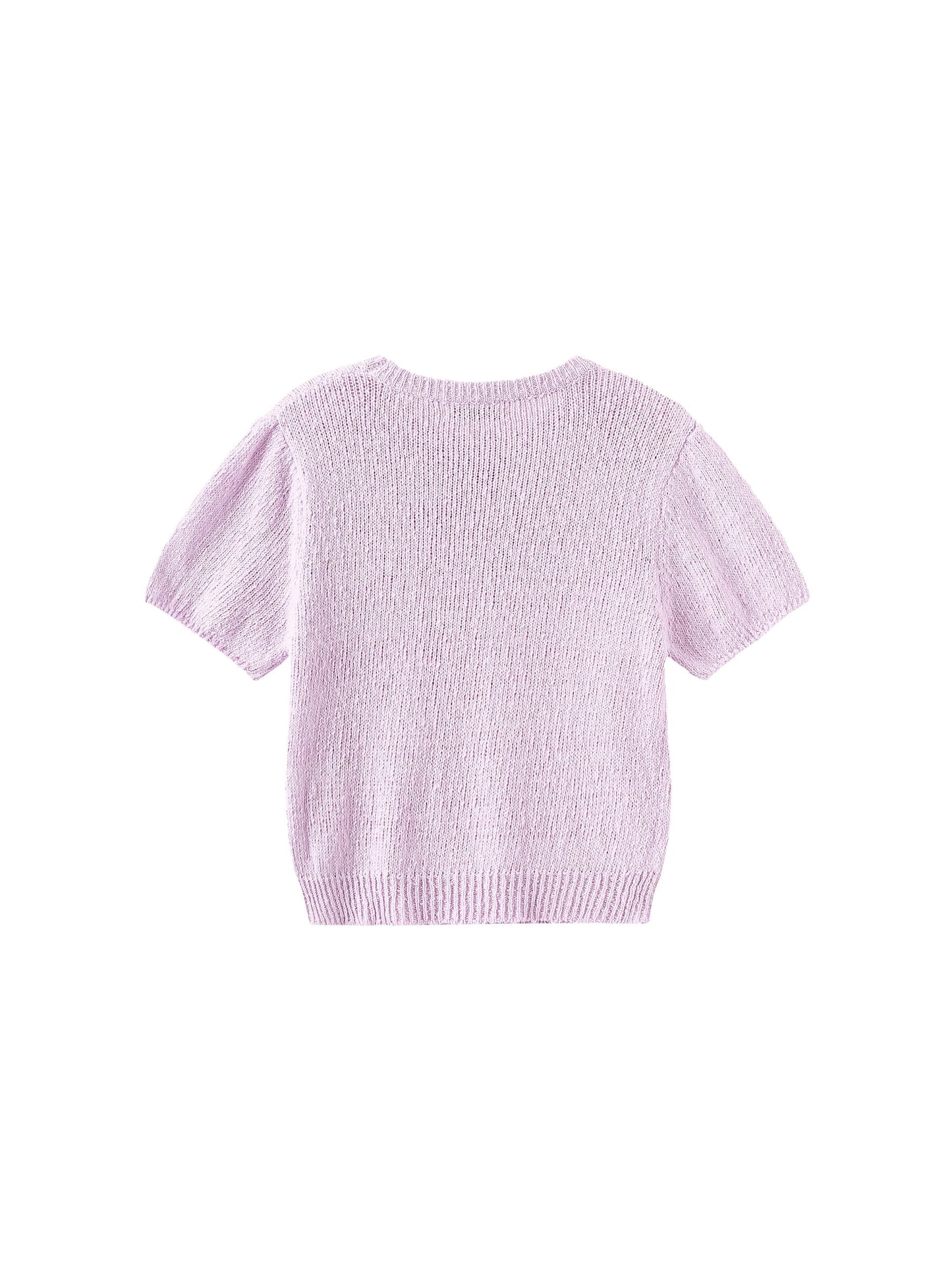 Round Neck Loose Knit T-Shirt