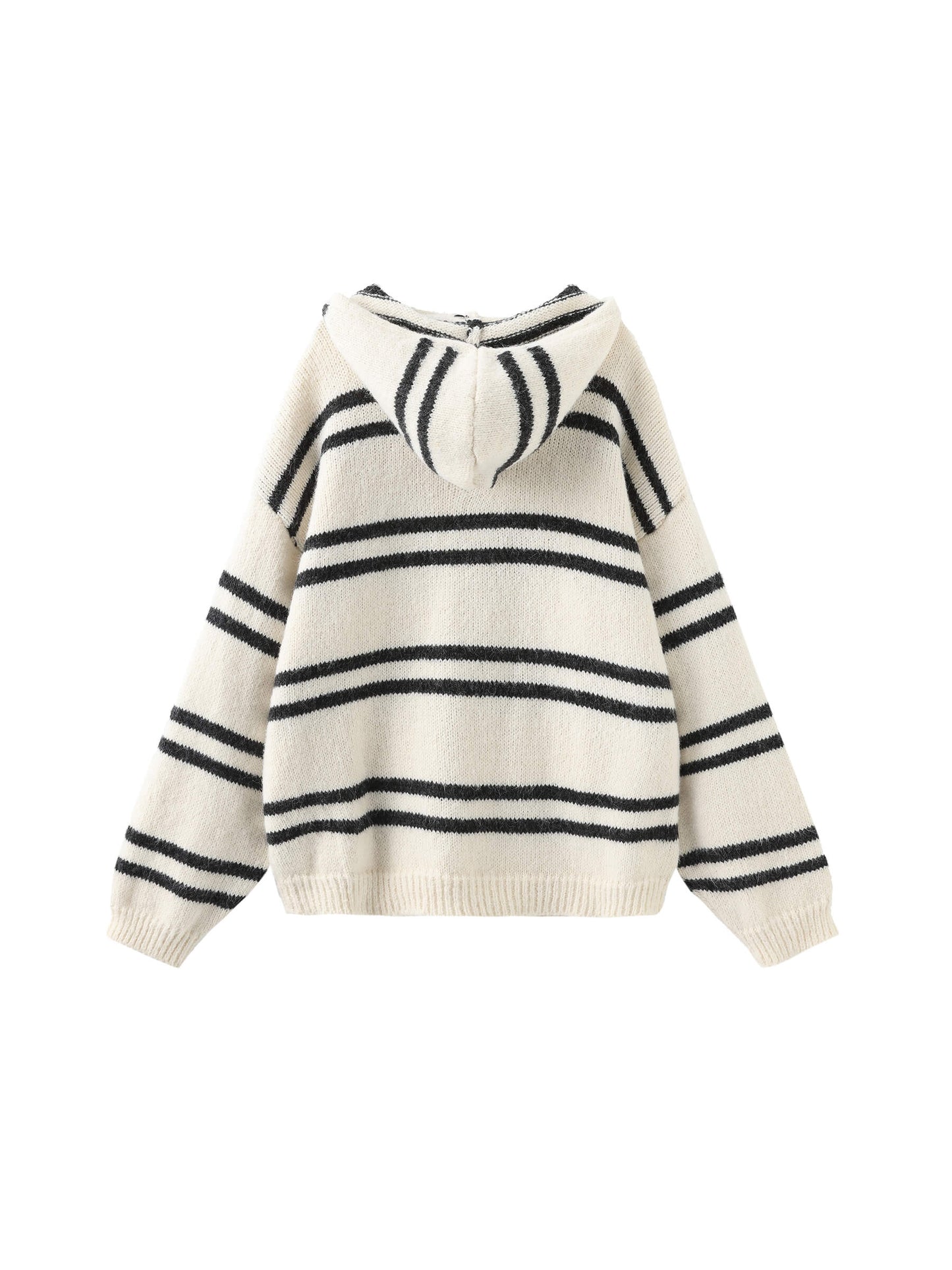 Striped Hooded Cardigan