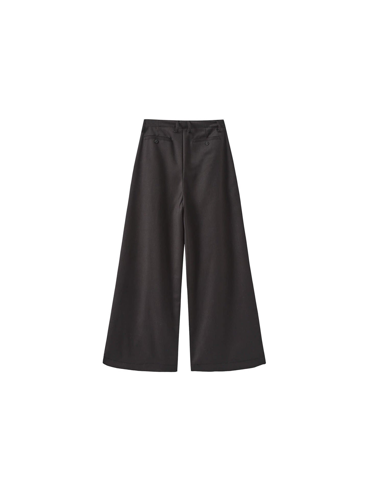 ONE BY CUBIC Pleated Wide Leg Wool Blend Trousers