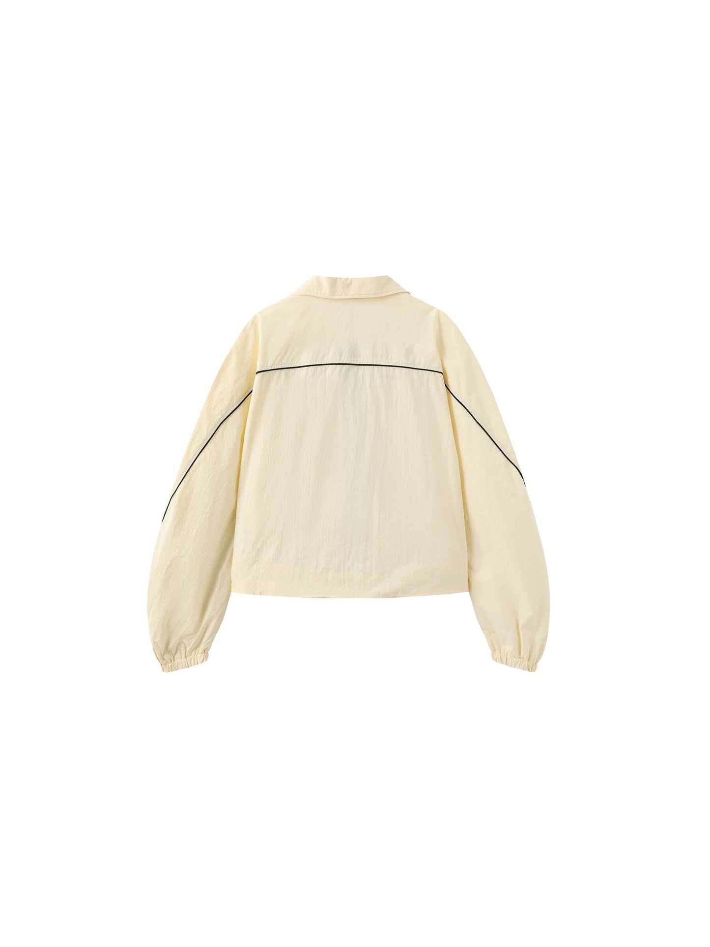 Color-Block Zipper Short Jacket