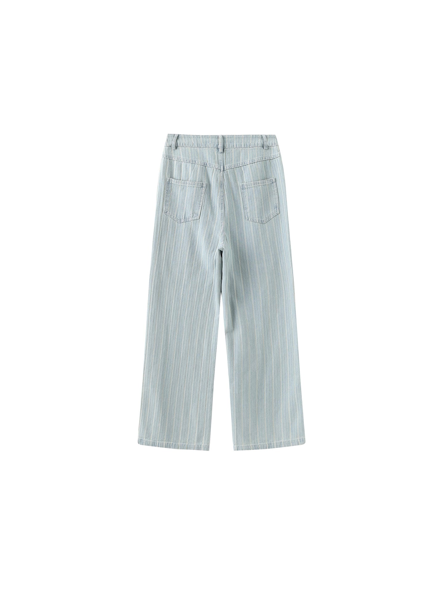 Pinstriped Wide Leg Cropped Jeans