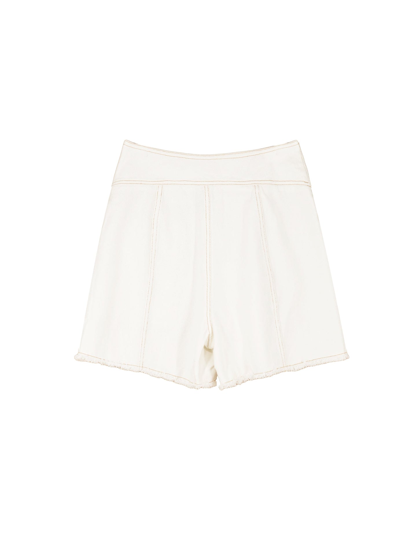 High Rise Denim Shorts with Raw Edge