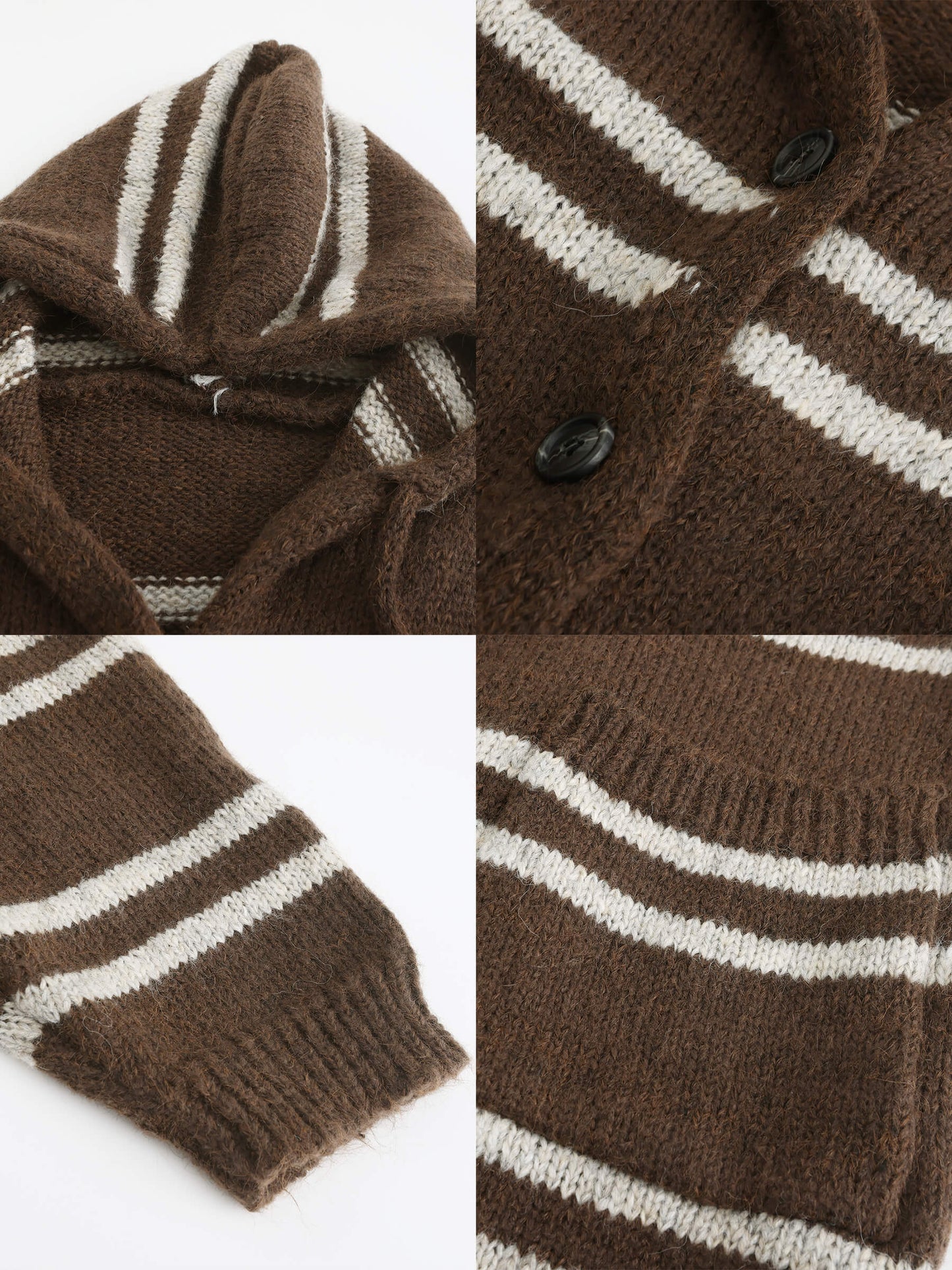 Striped Hooded Cardigan