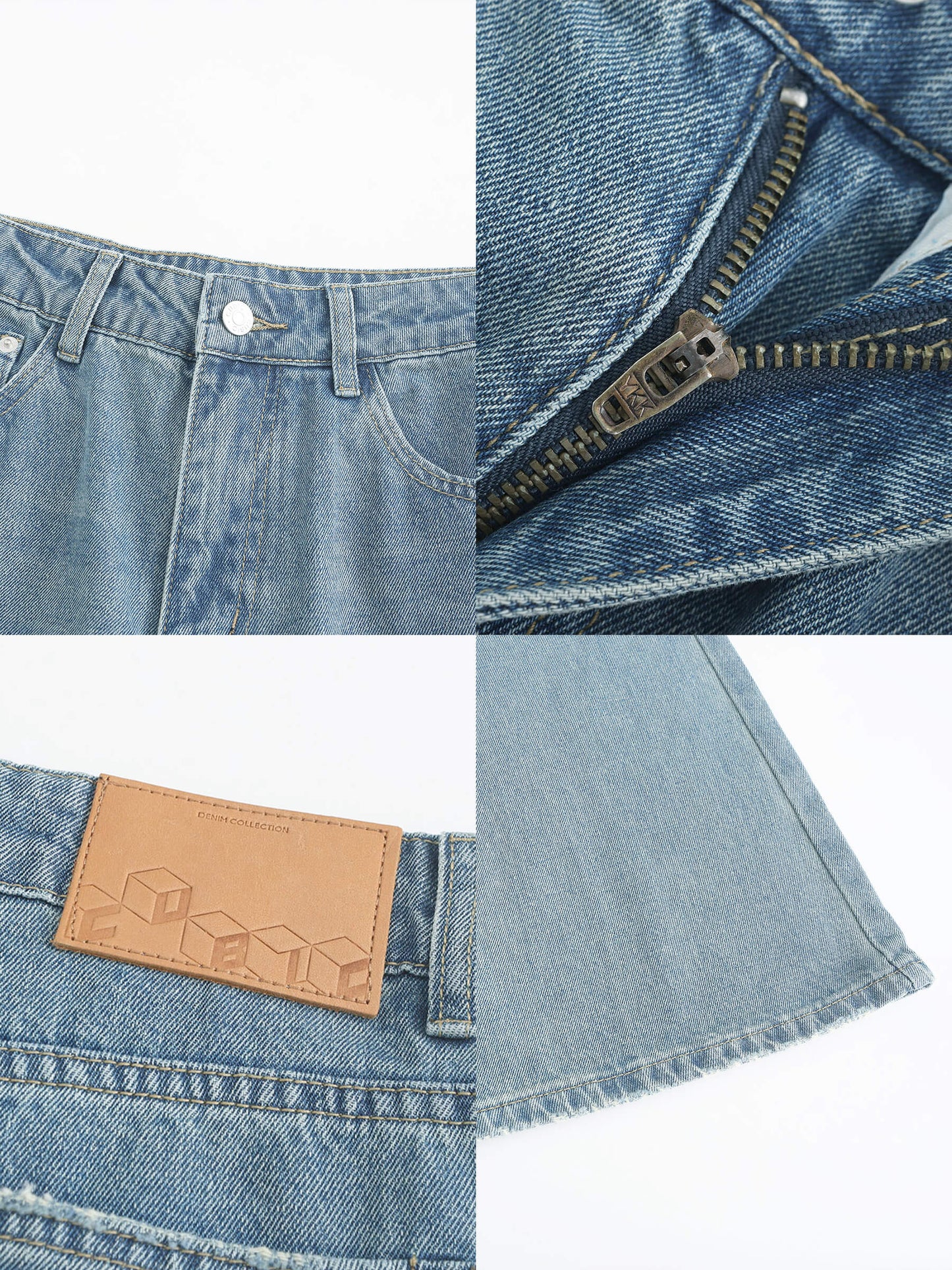 Wide Leg Curved Panel Jeans
