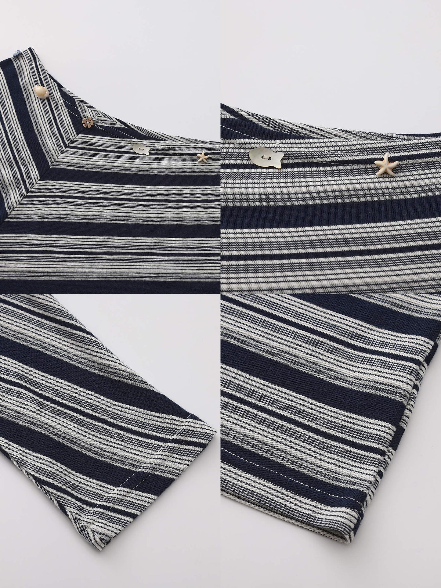 Off-Shoulder Striped Long-Sleeve Tee