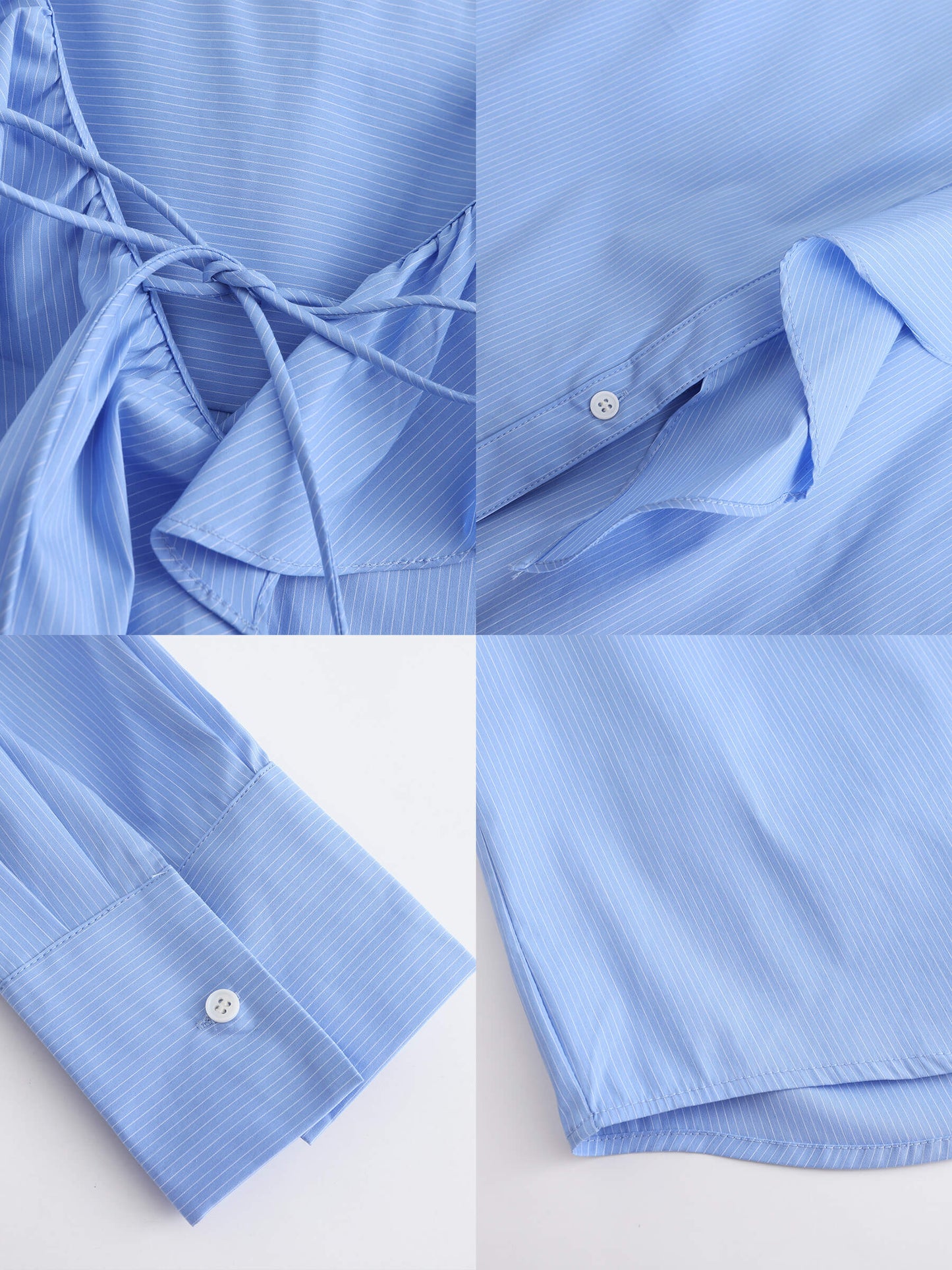 Ruffle Collar Striped Shirt