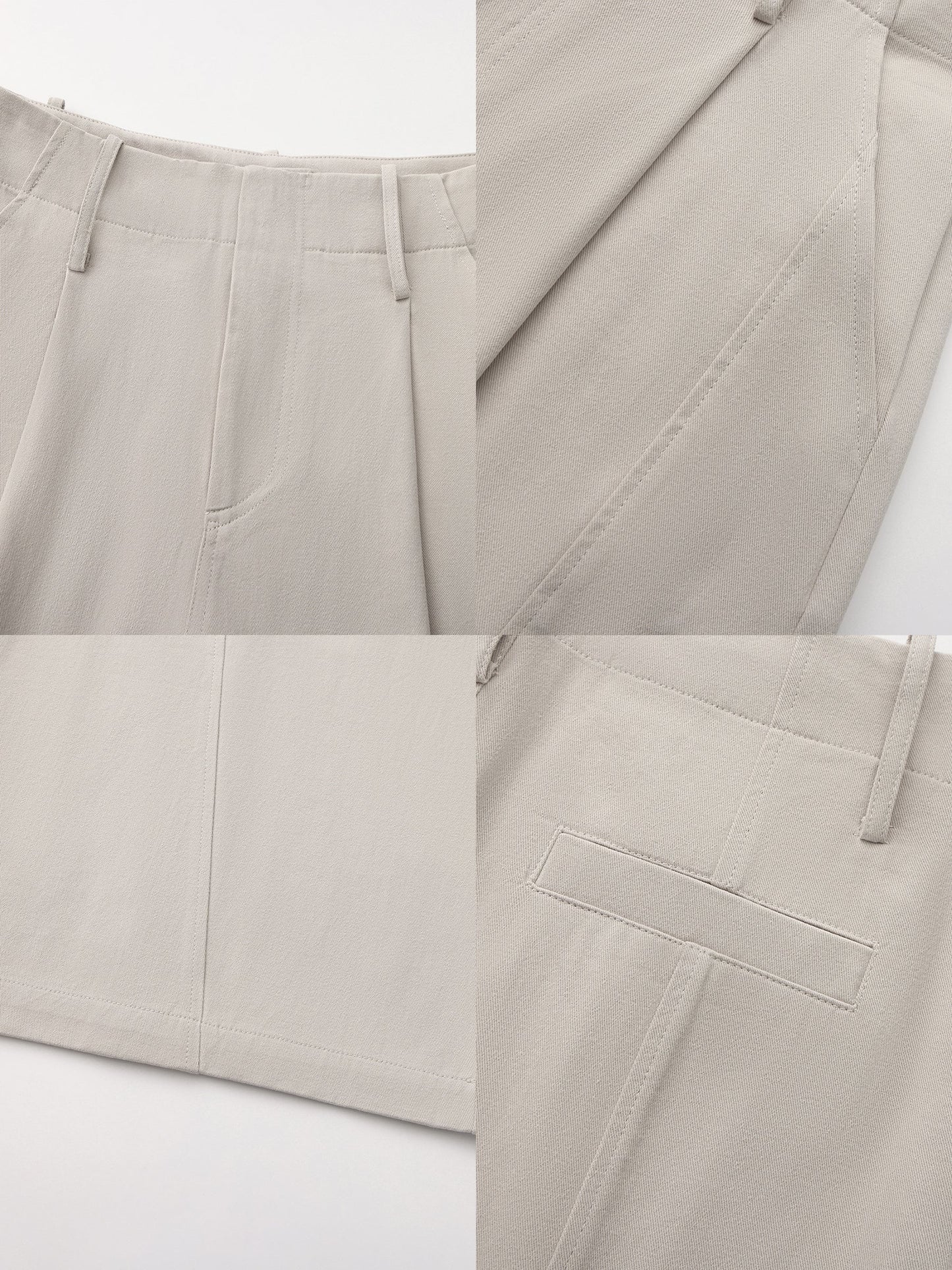 100% Cotton High-Waisted Wide-Leg Casual Trousers