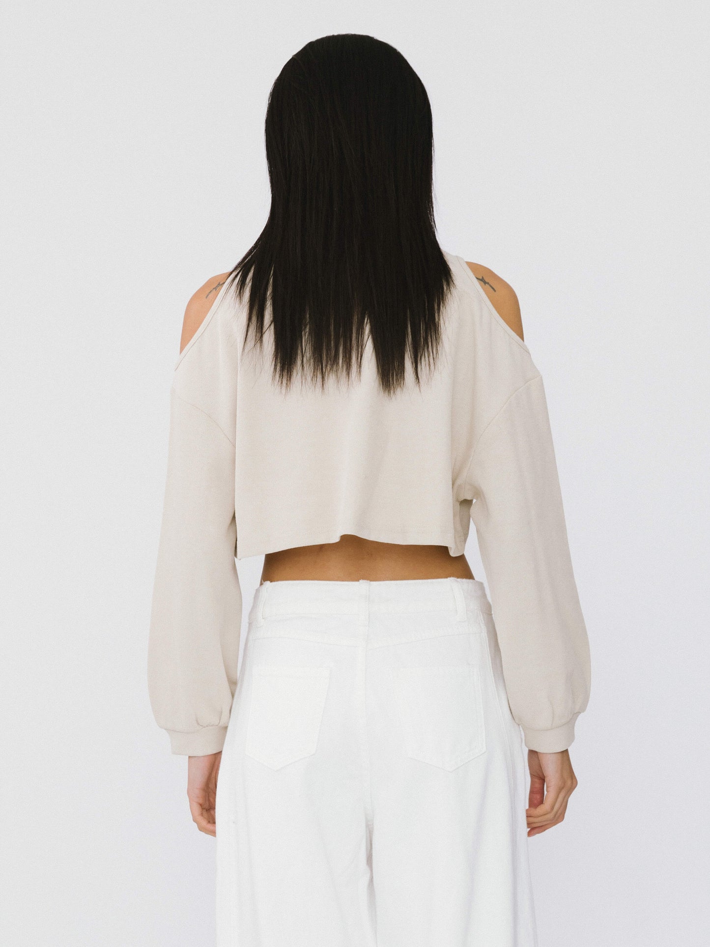 Shoulder Cut Out Crop Top
