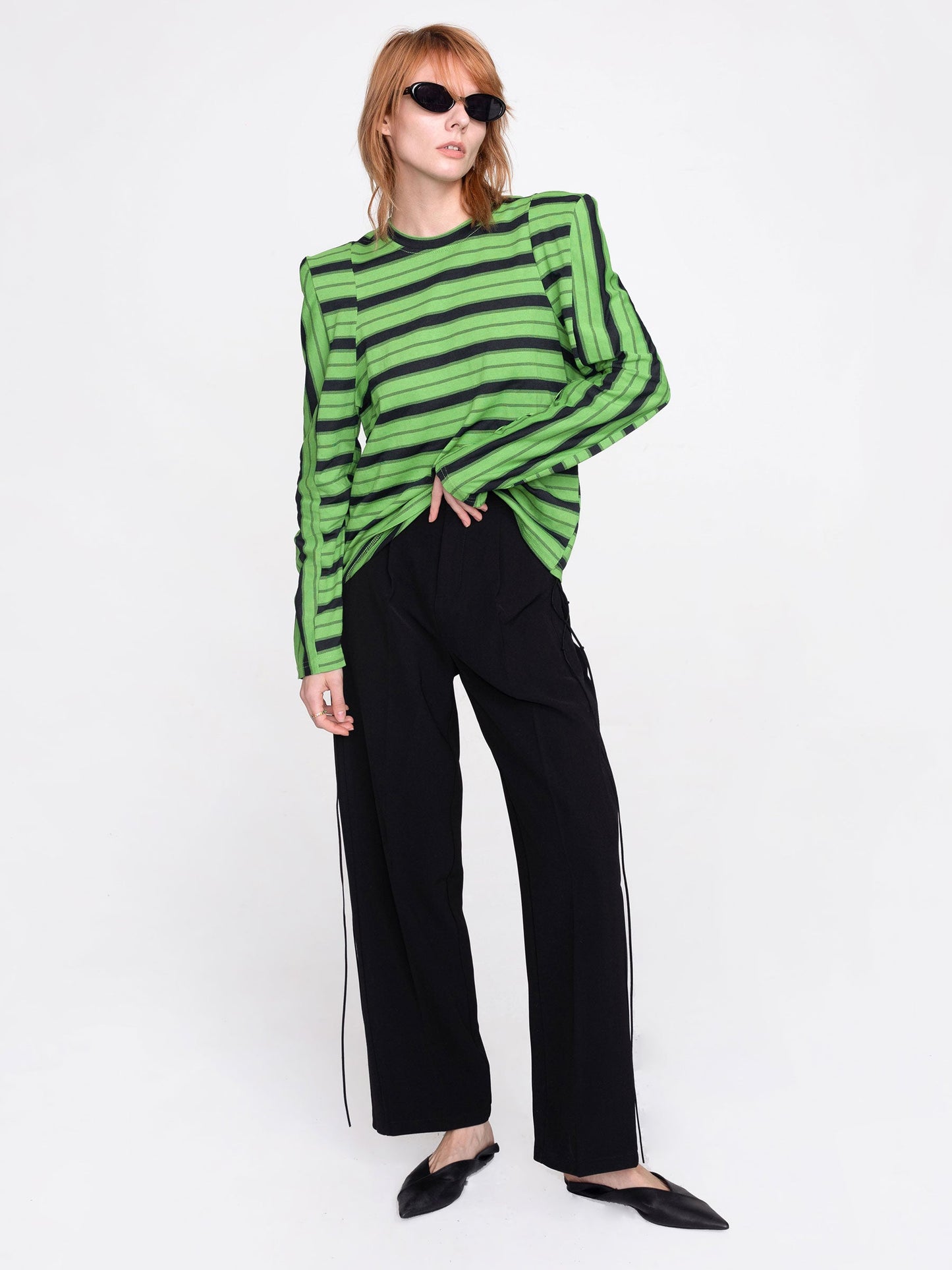 CUBIC Women's Wide Leg Tailored Trousers with Loose Ties