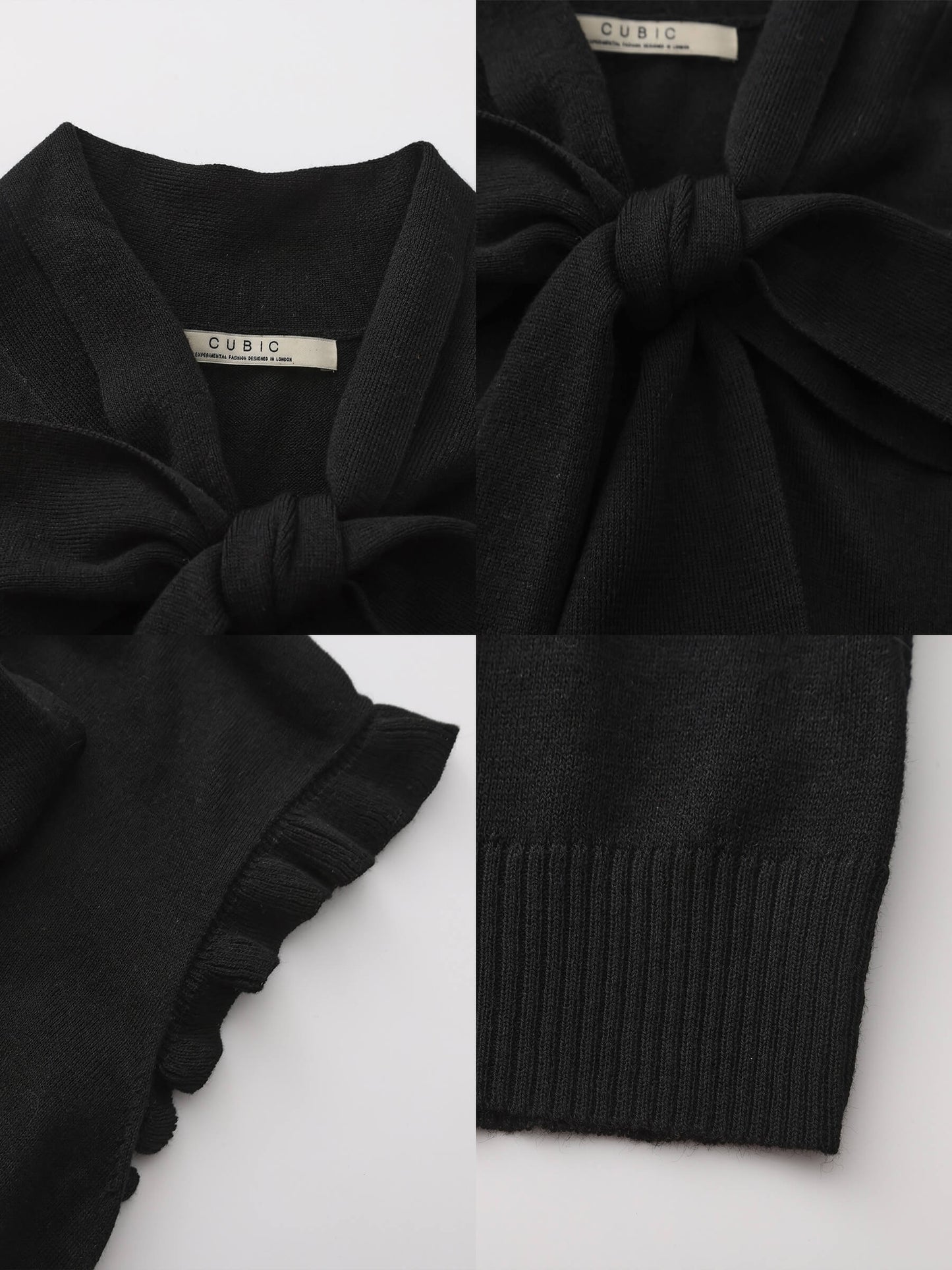 Ruffled Sleeve Sleeveless Knit Top with Attached Scarf
