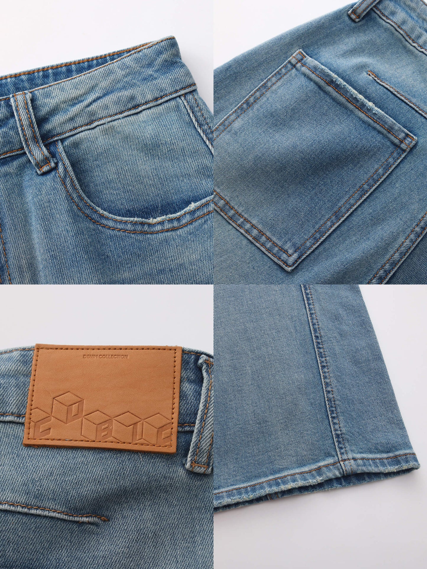 High-Waisted Wide-Leg Straight Jeans