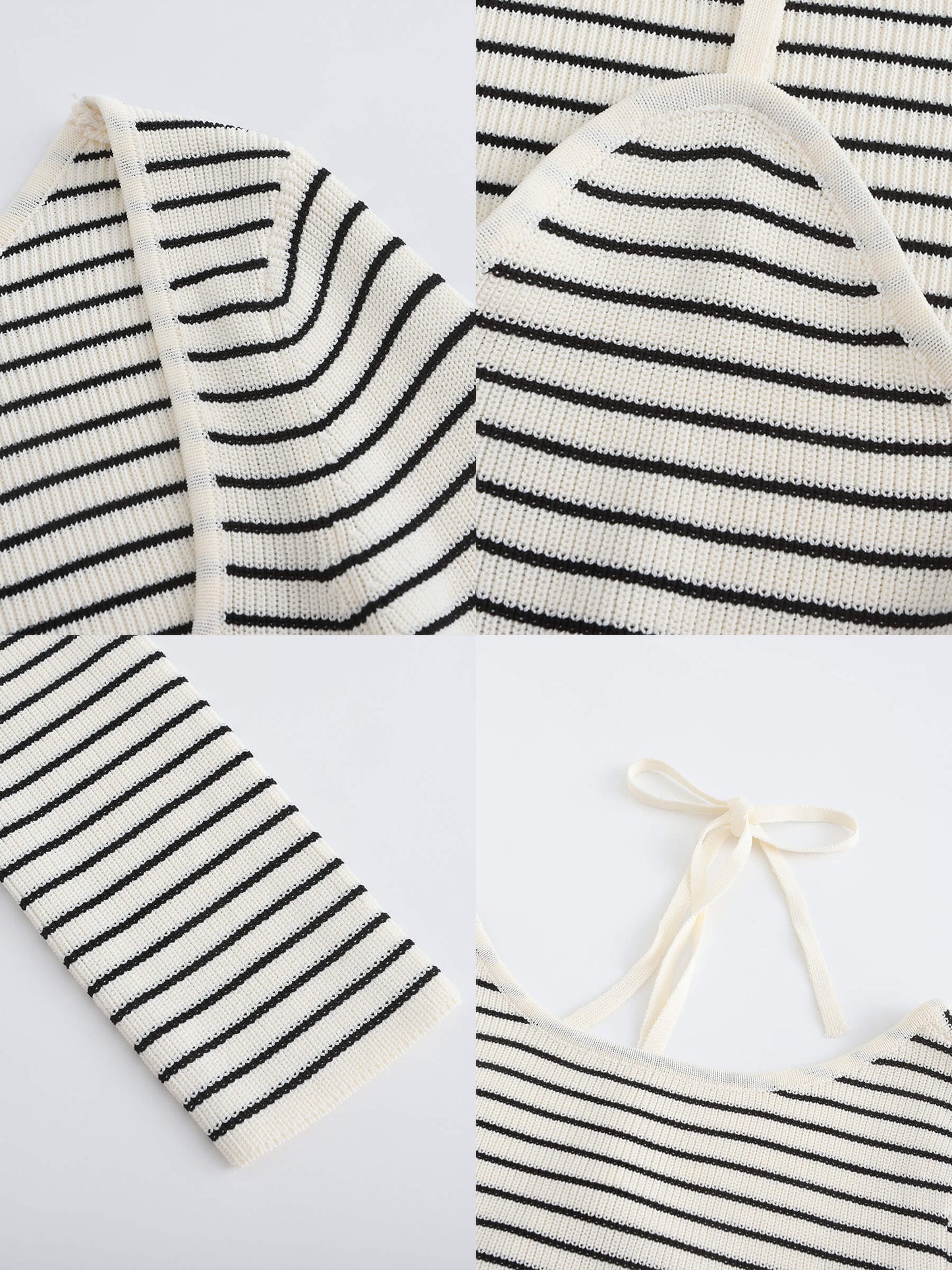 Chest Cut Out Striped Long Sleeve Top