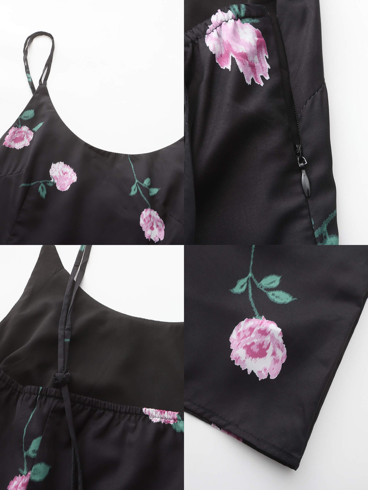 Rose Printed Fitted Sling Dress