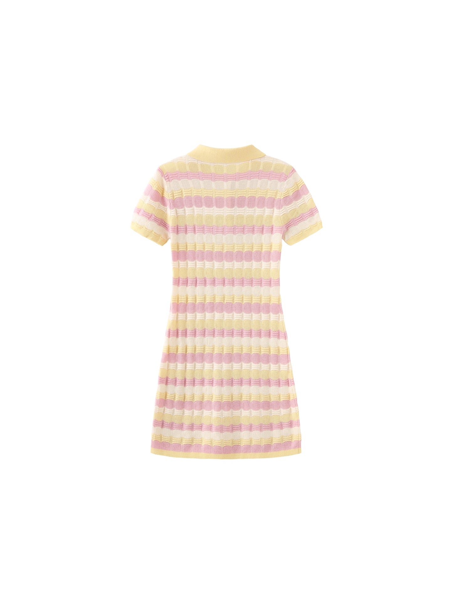 Polo Short Sleeve Striped Knit Dress
