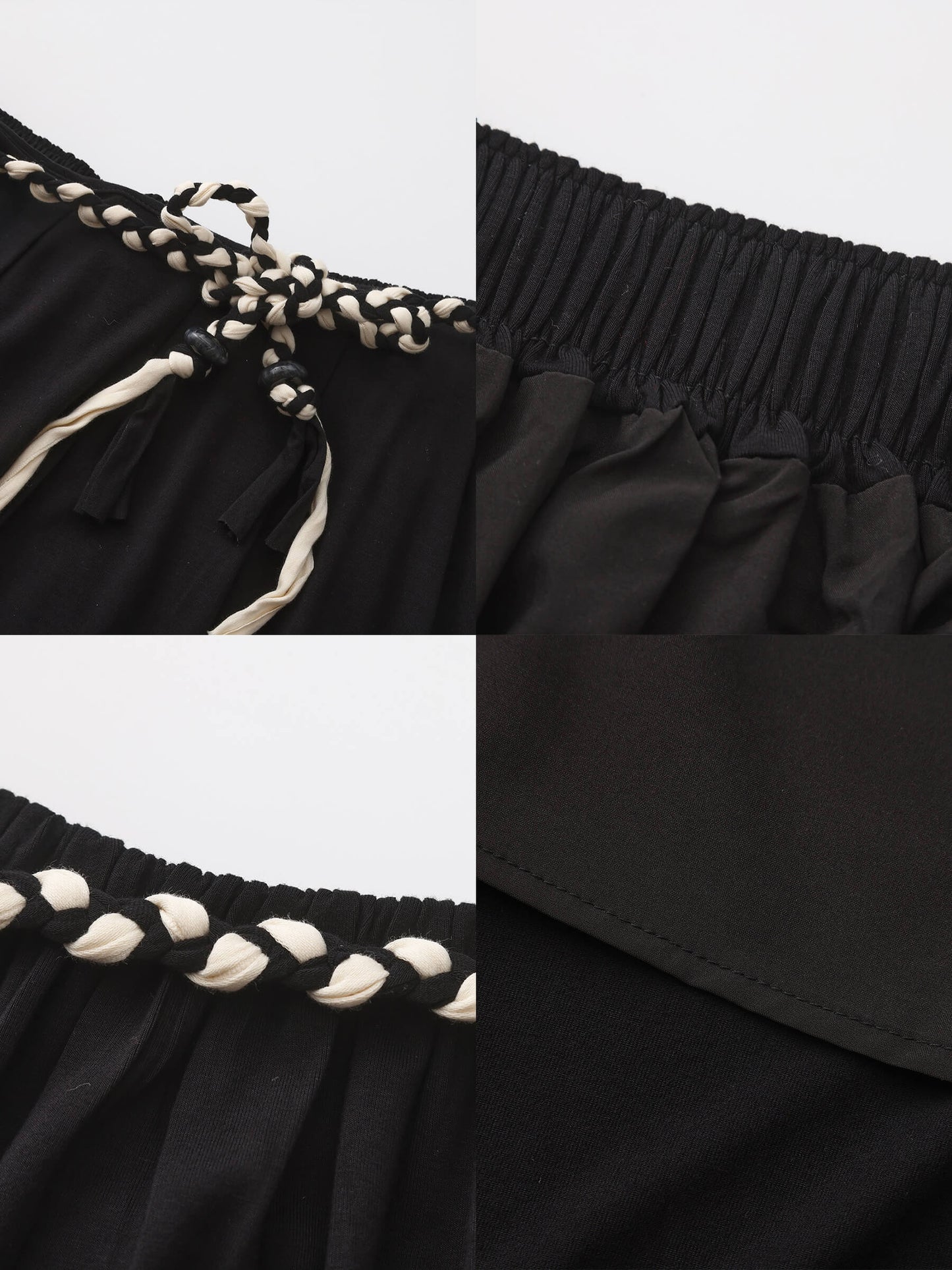 Pleated Hand-Braided High-Stretch Maxi Skirt