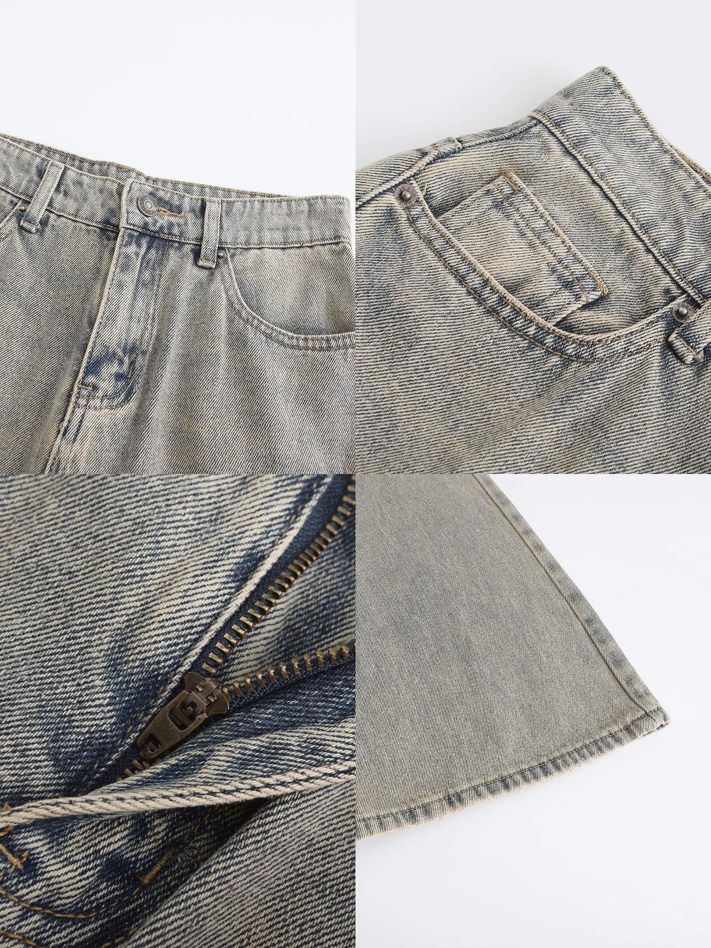 Wide Leg Curved Panel Jeans