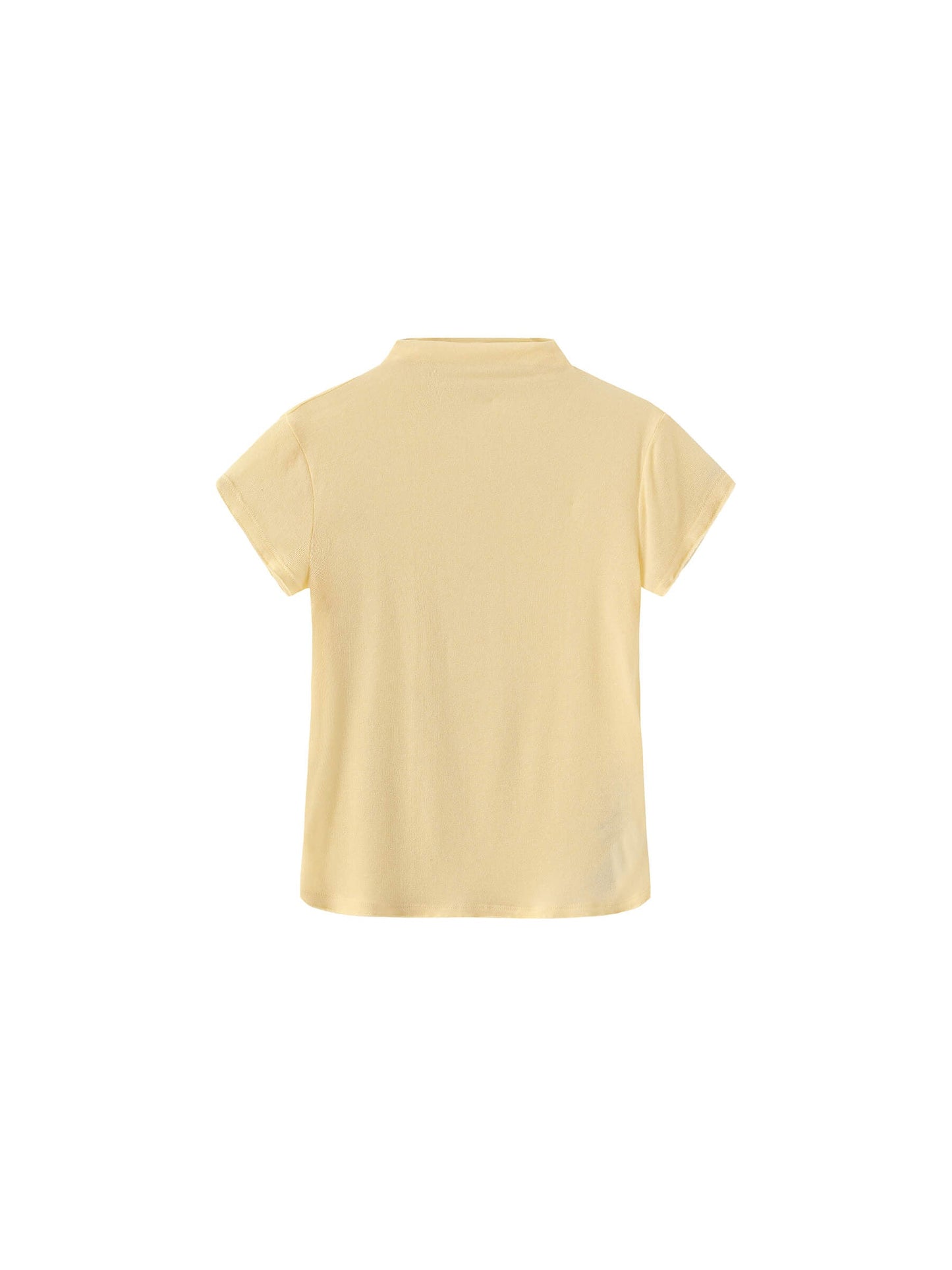 High Neck Stretch Slim-Fit Short-Sleeve T-Shirt