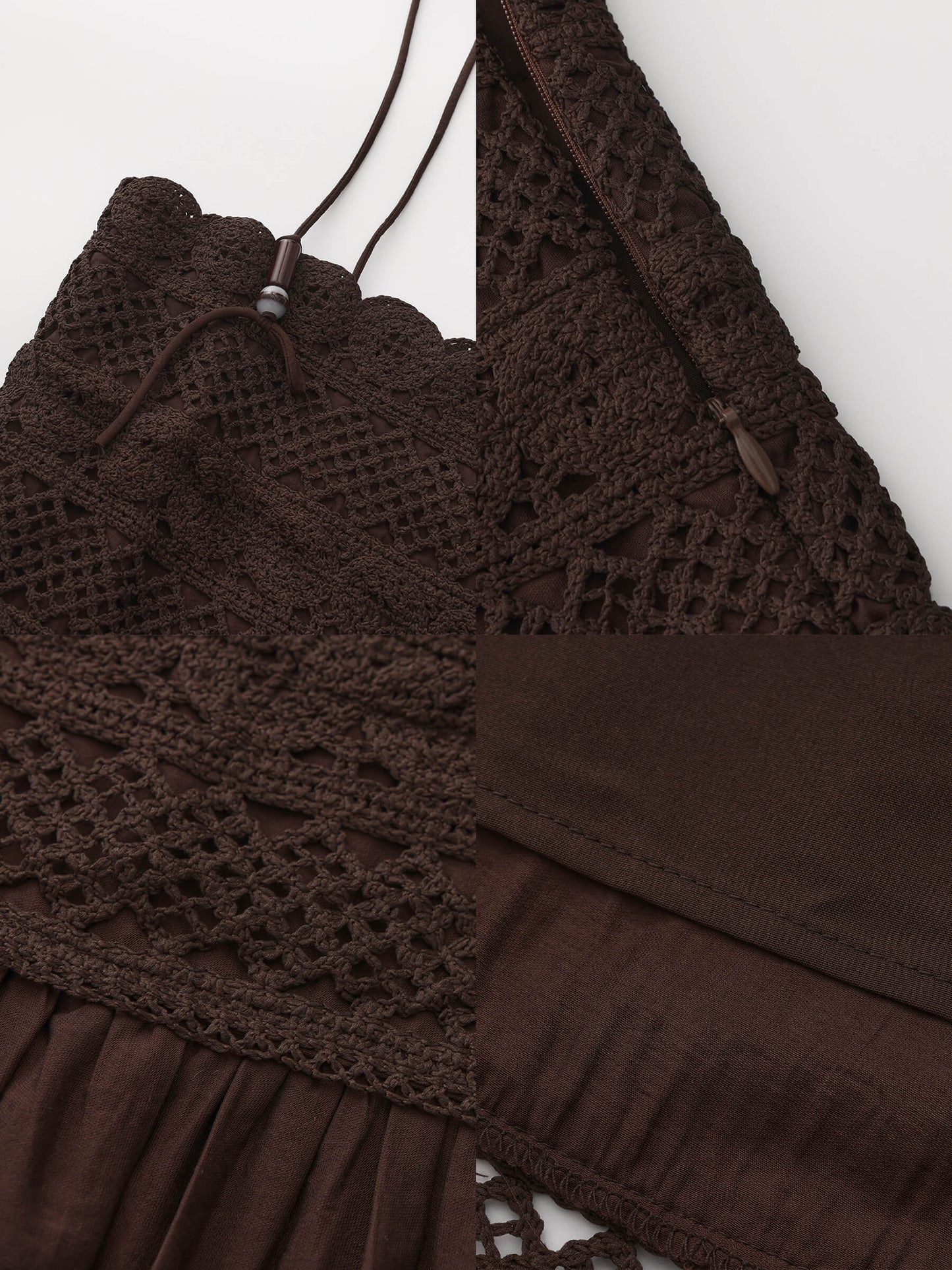 Crochet Lace Panelled Maxi Cami Dress