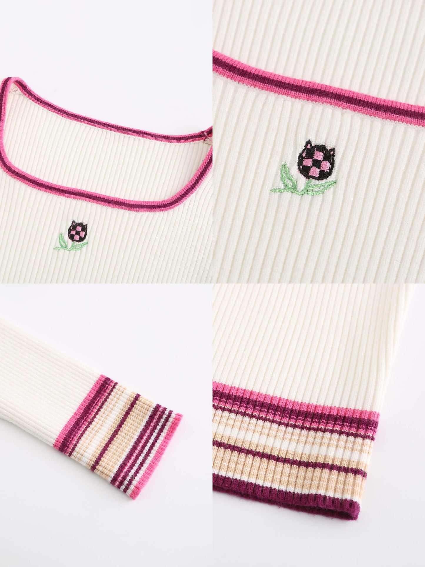 Boat Neck Long Sleeve Knit Top