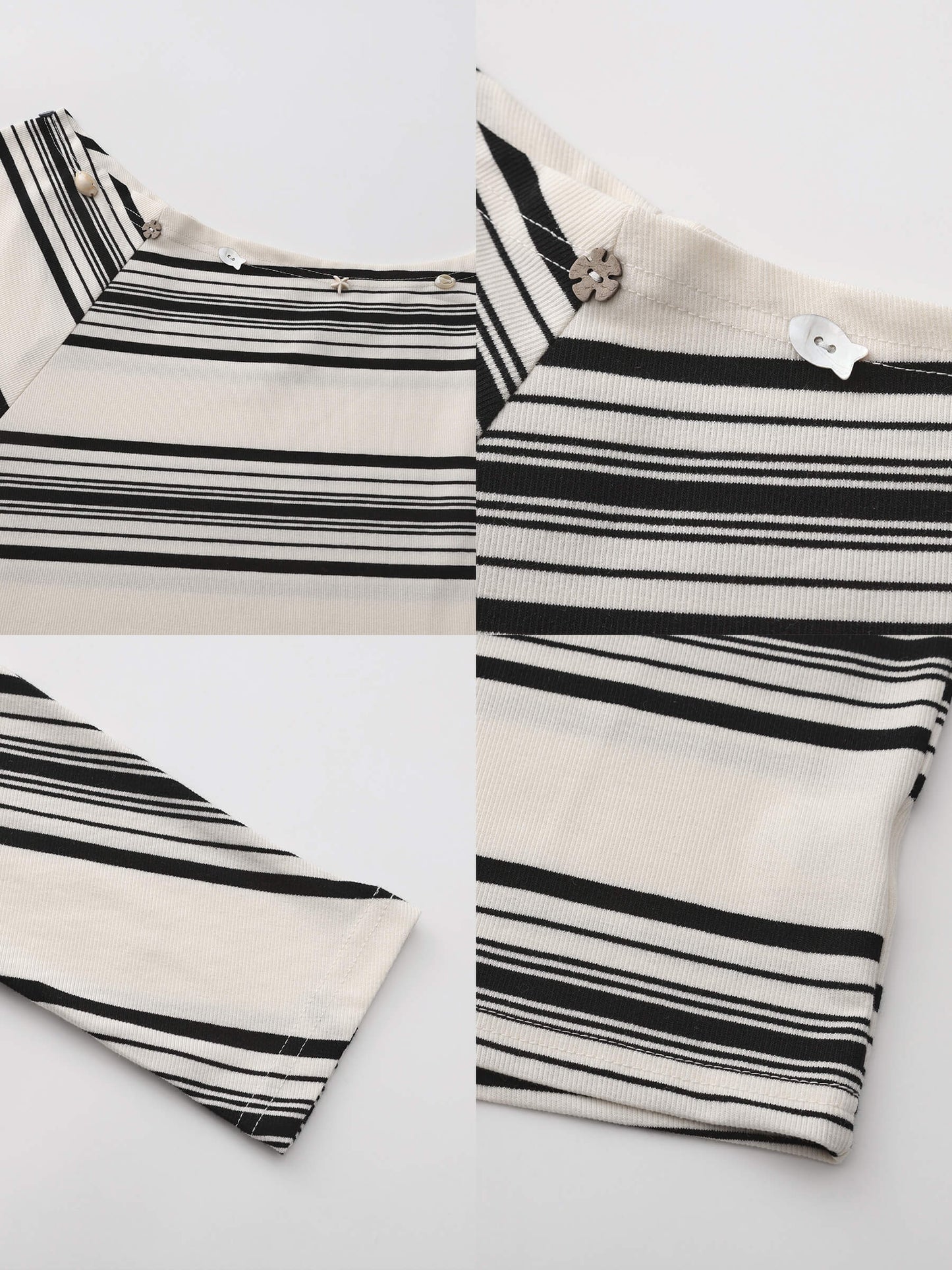 Off-Shoulder Striped Long-Sleeve Tee