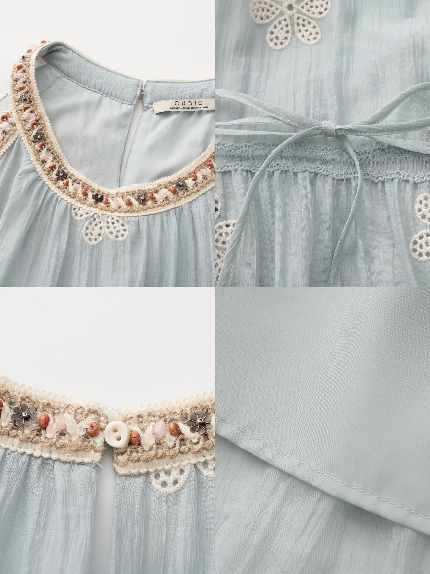 A-Line Halter Round-Neck Embroidered Maxi Dress