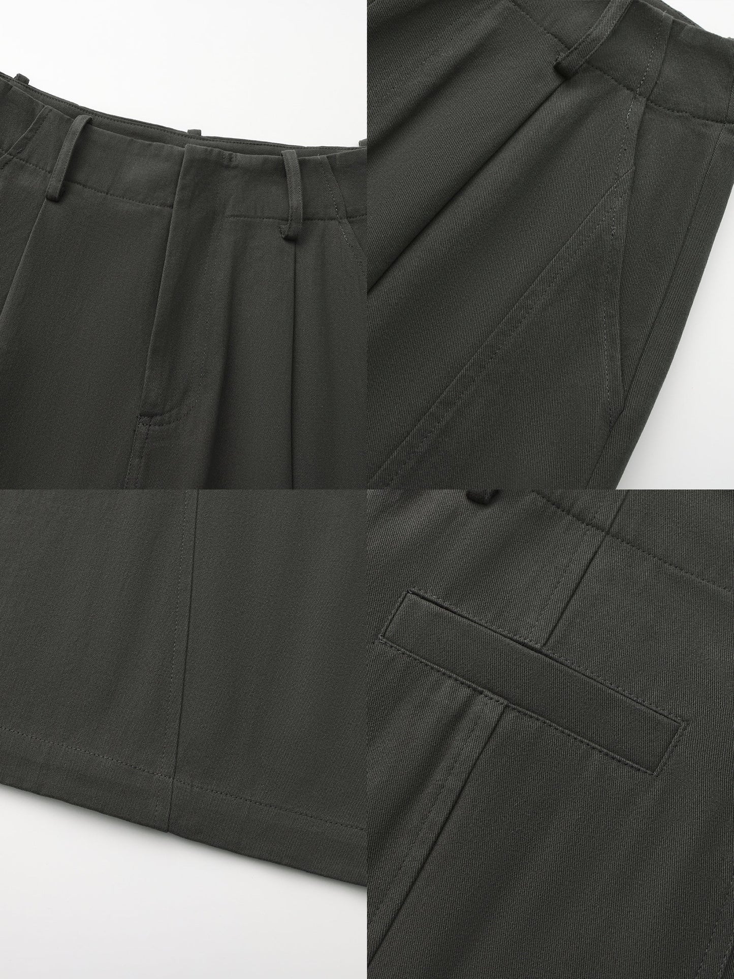 100% Cotton High-Waisted Wide-Leg Casual Trousers