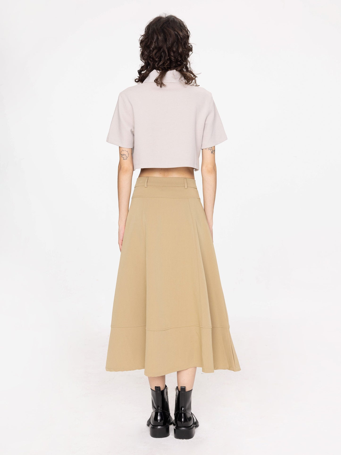 Oversized Cropped Polo T-Shirt