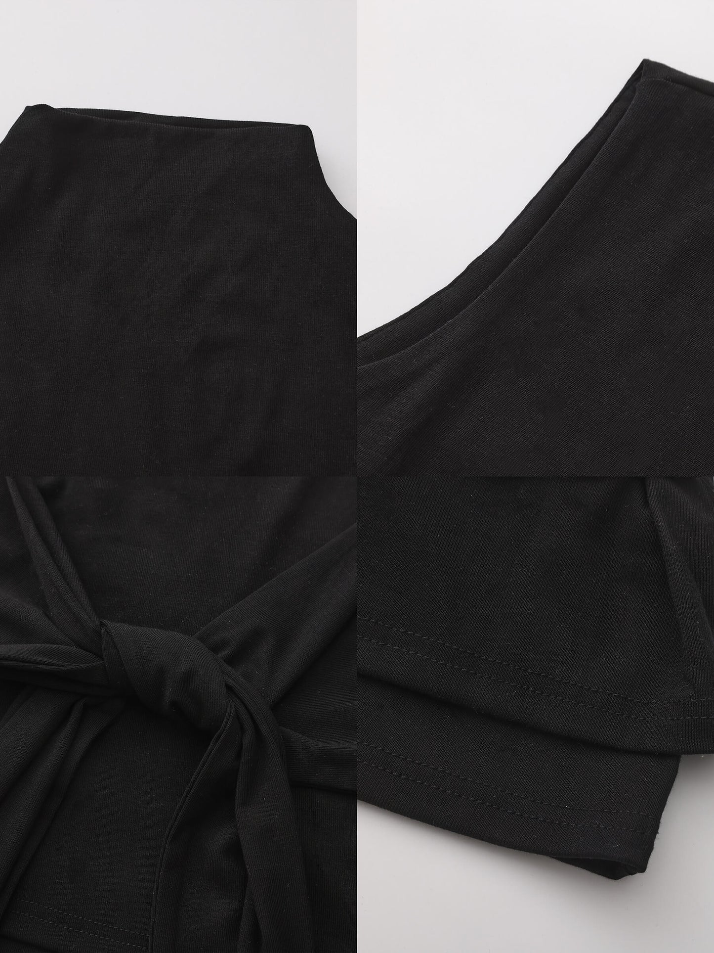 Tie-Detail Sleeveless Mock Neck Top
