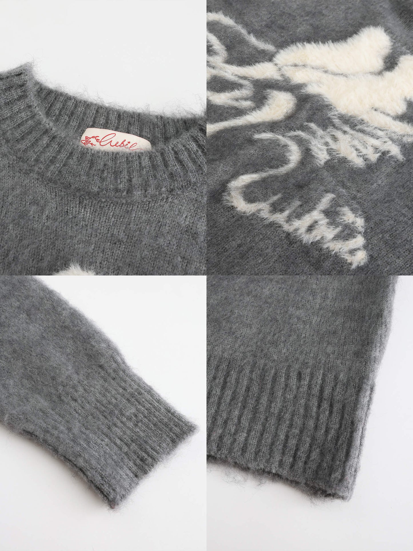 Loose Fit Color Block Jacquard Sweater