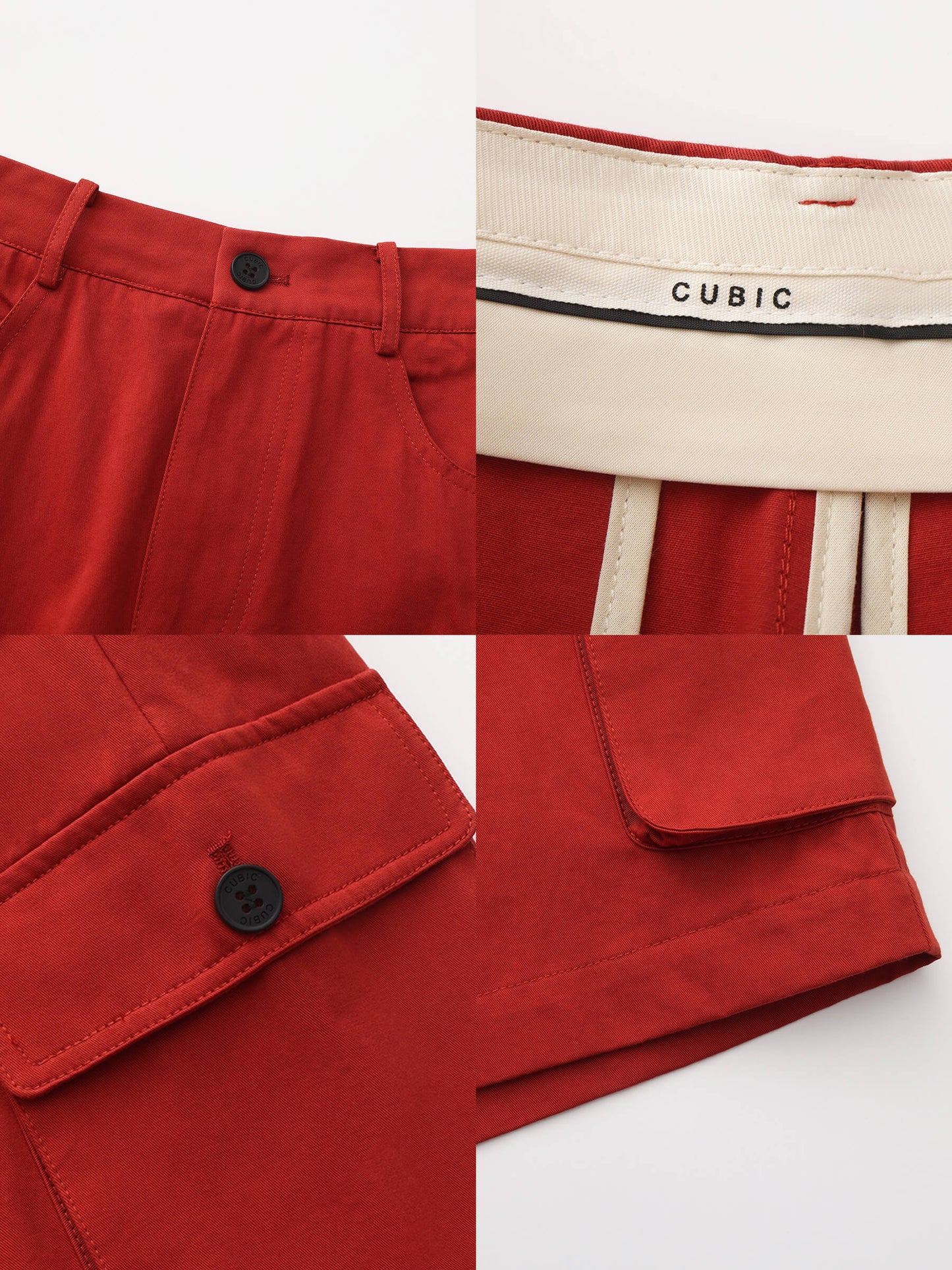 100% Cotton Casual Utility Straight-Leg Shorts