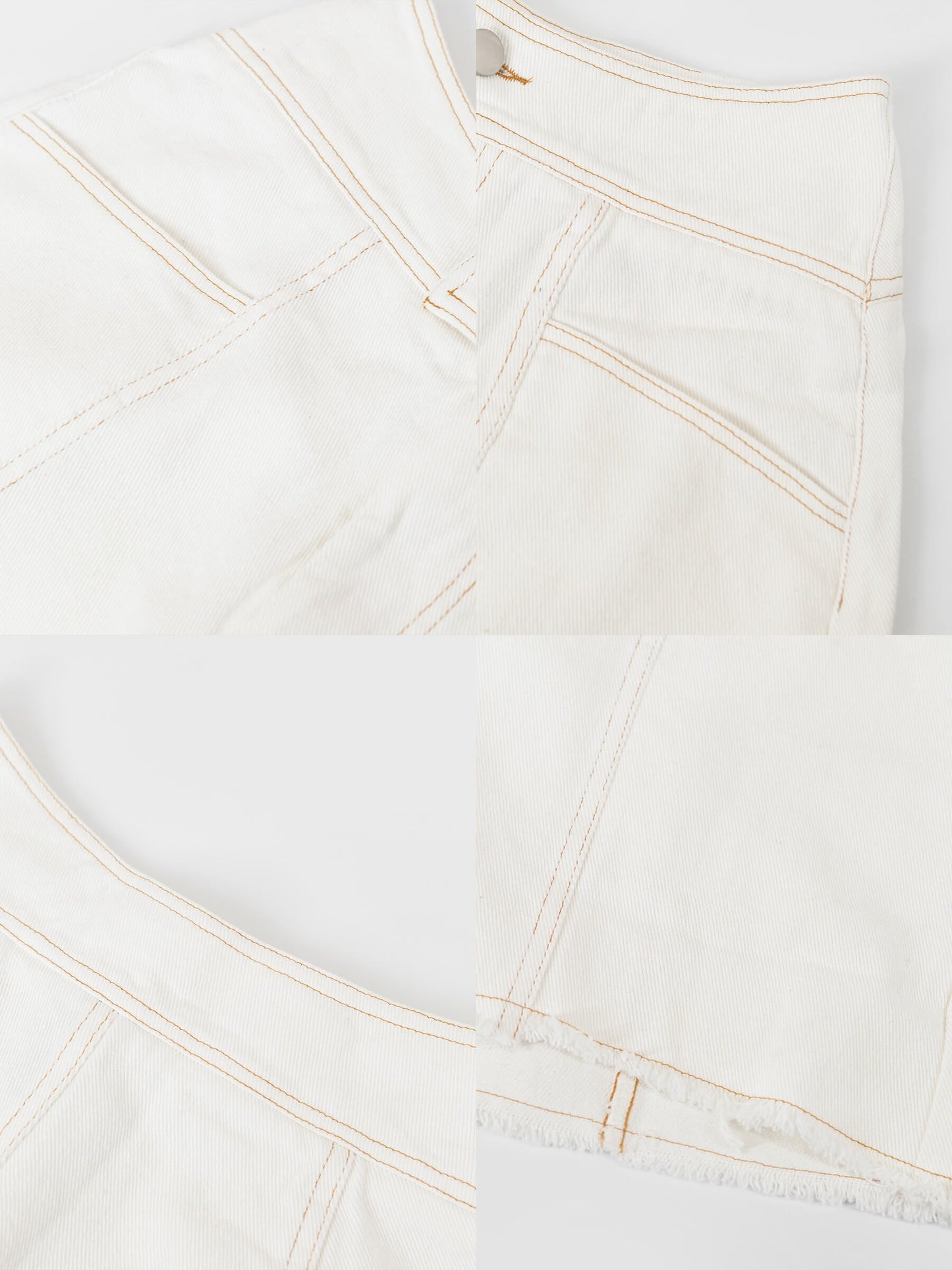 High Rise Denim Shorts with Raw Edge