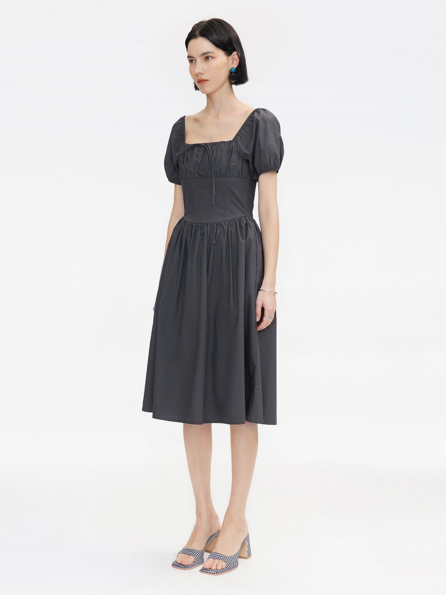 Puff Sleeve Retro Dress