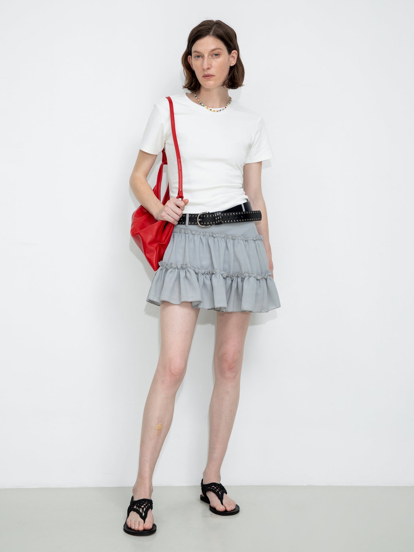 Asymmetrical Ruffled Mini Skirt