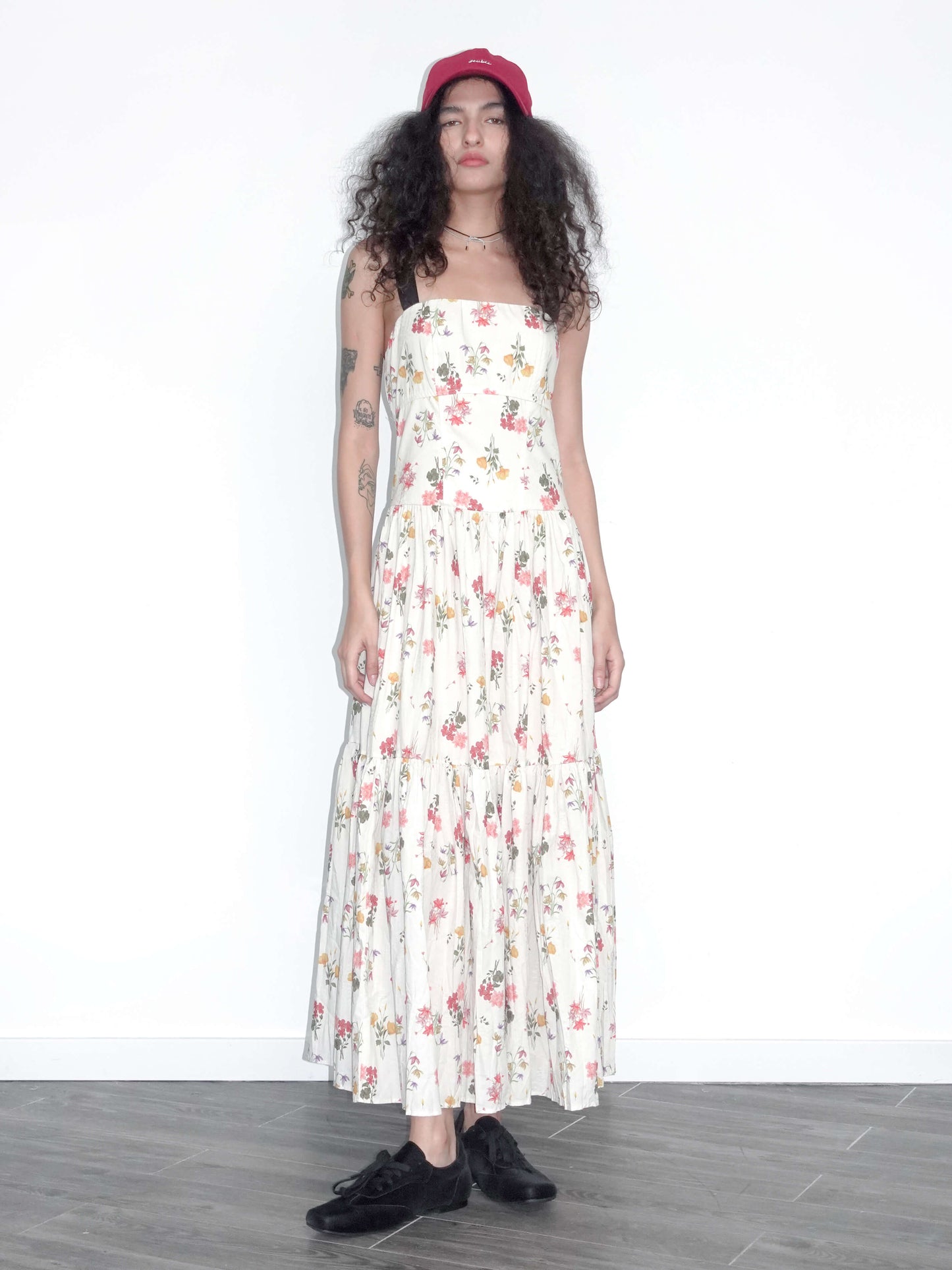 A-line Floral Print Sling Dress