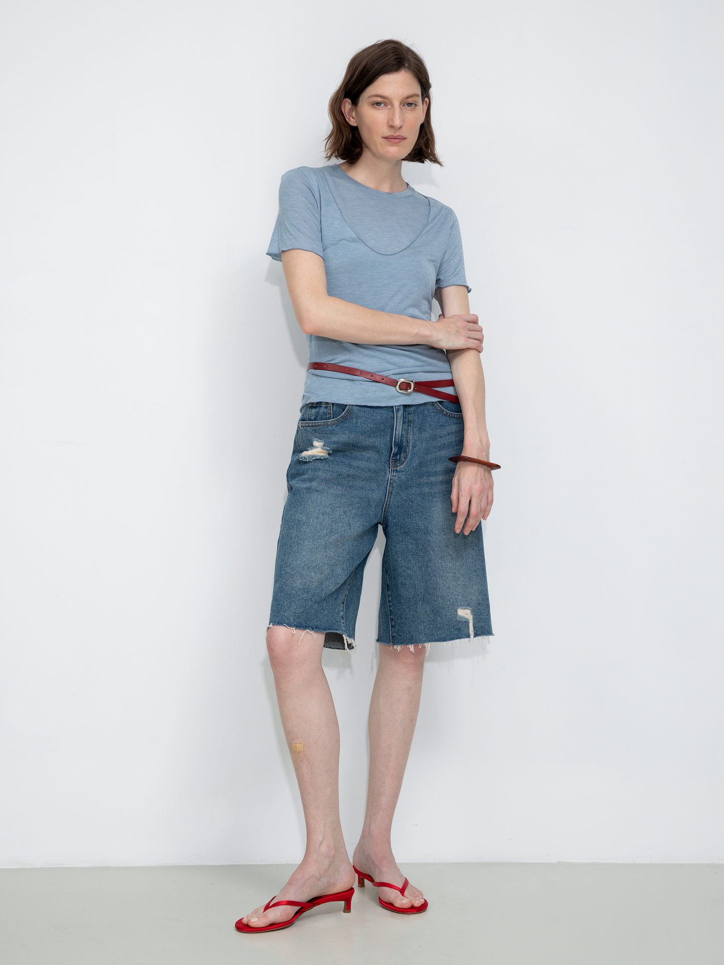 Convertible Layered Short-Sleeve T-Shirt