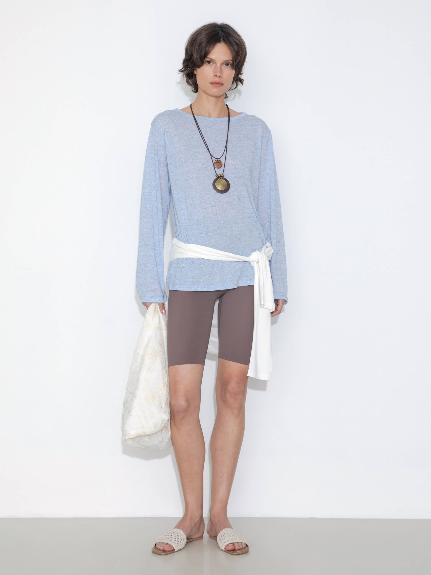 Loose Crew Neck Long Sleeve Knit Top