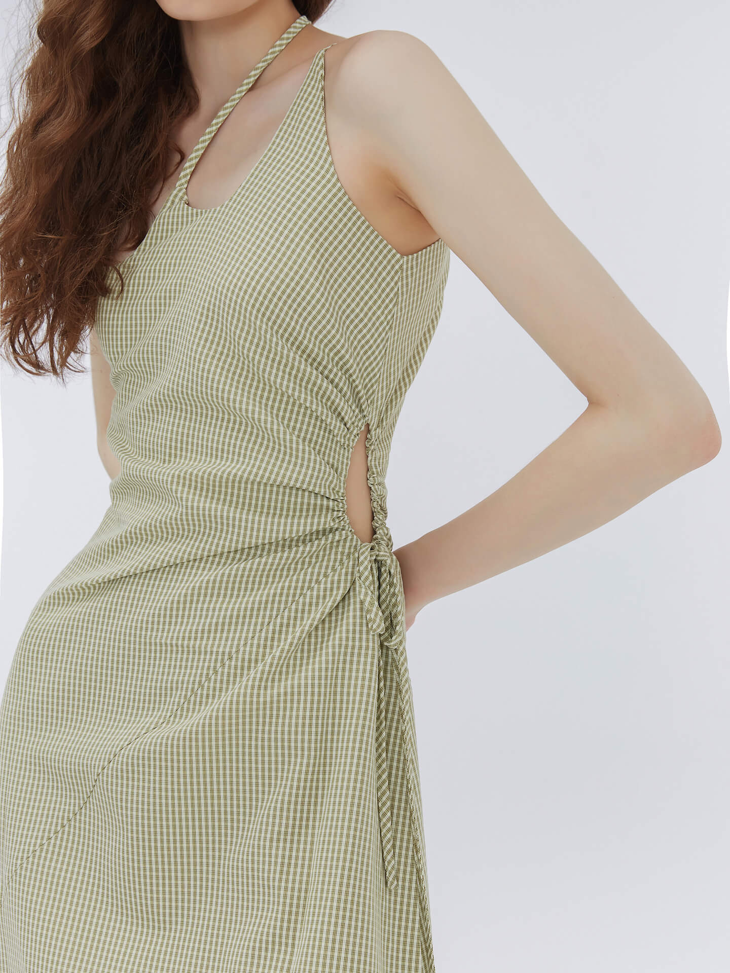 Striped Triple Strap Woven Midi Dress