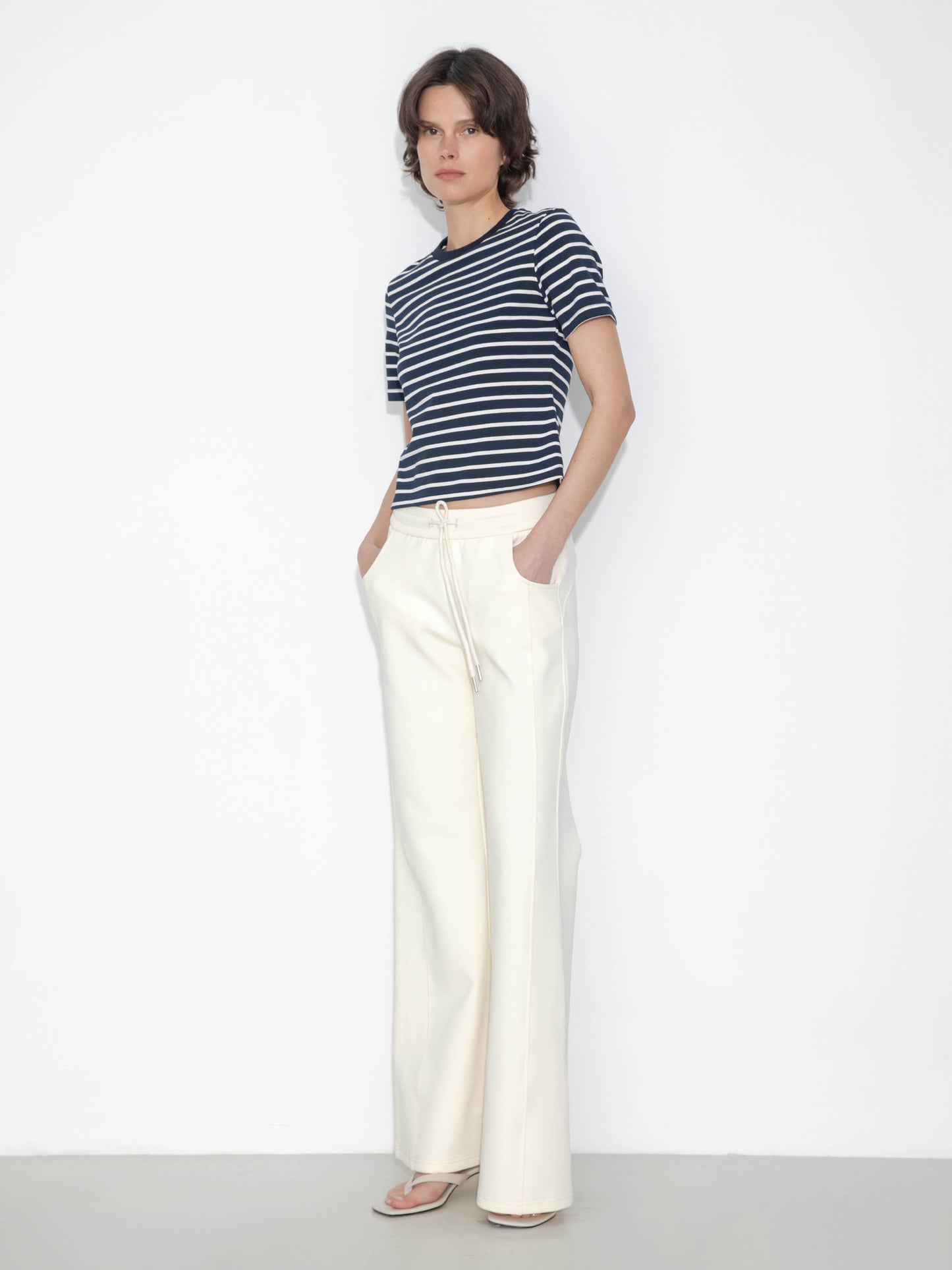 C by CUBIC Striped Basic Cotton T-Shirt