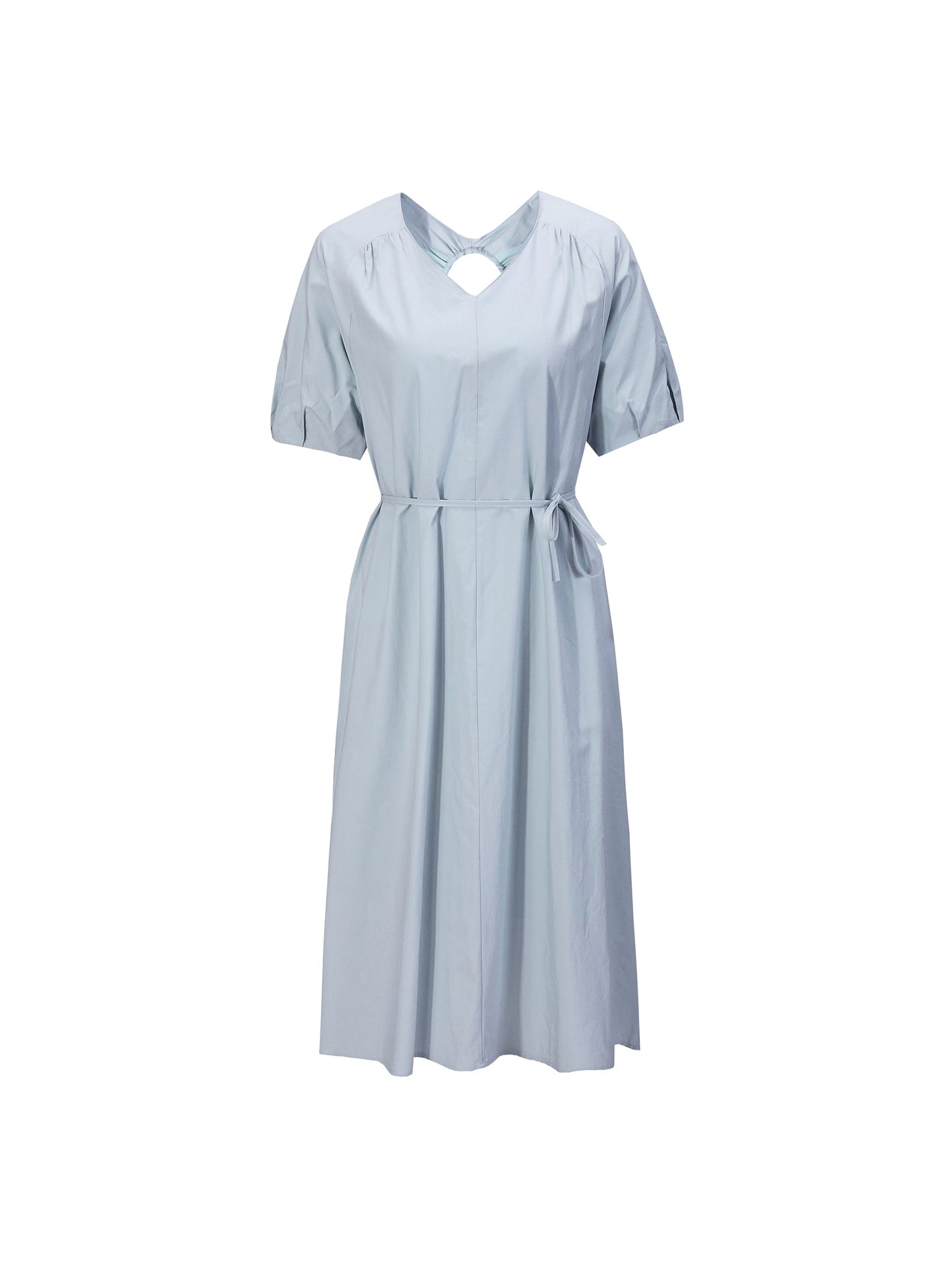 V-Neck Back Cut Out Midi Dress