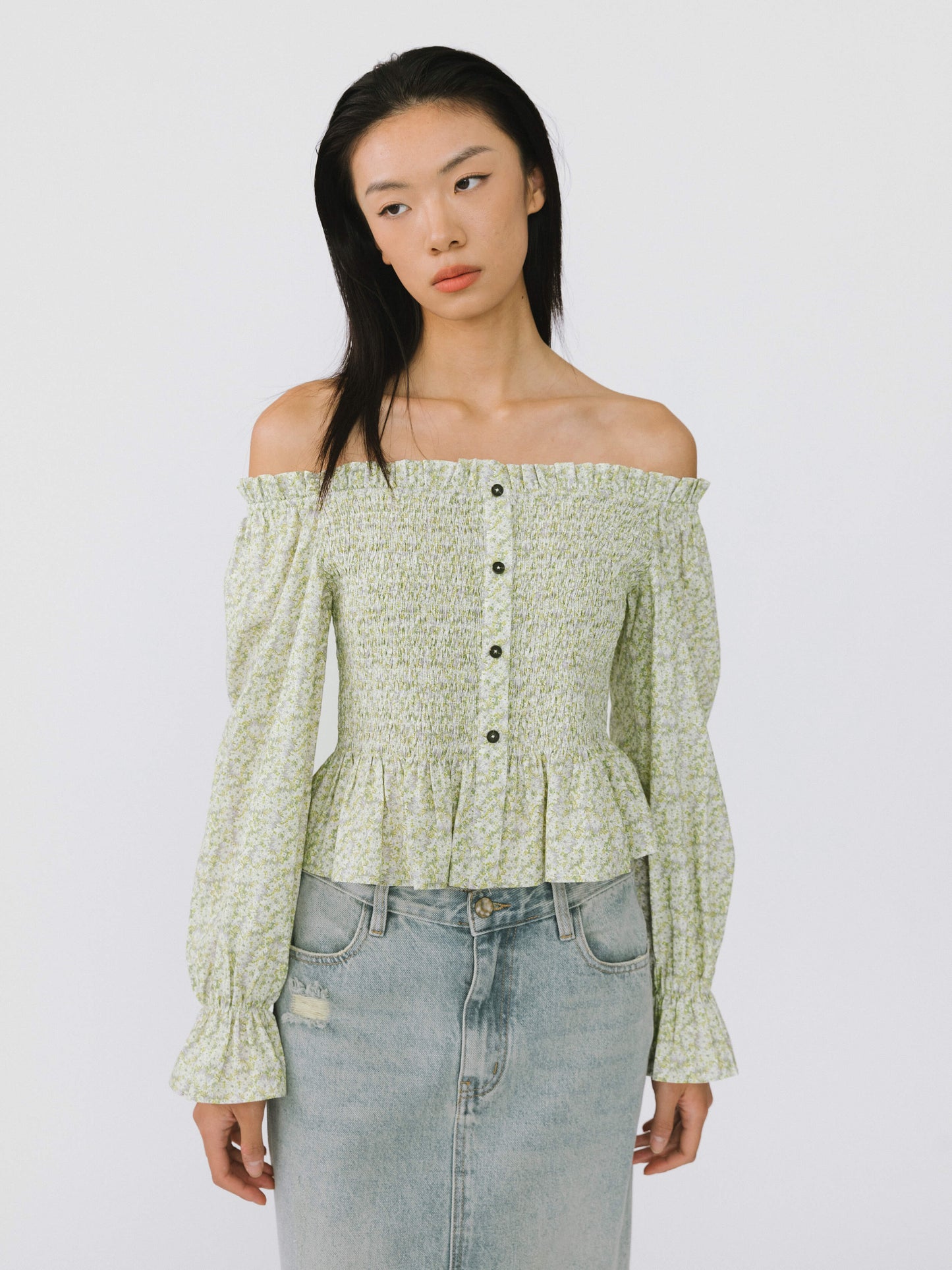 Ruffled Off-Shoulder Blouse