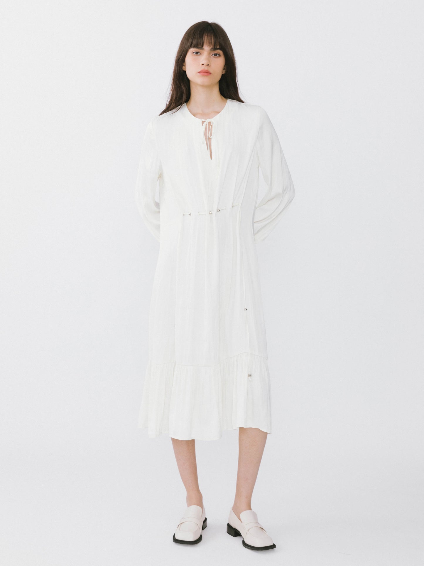 Tiered Long Sleeve A-line Dress