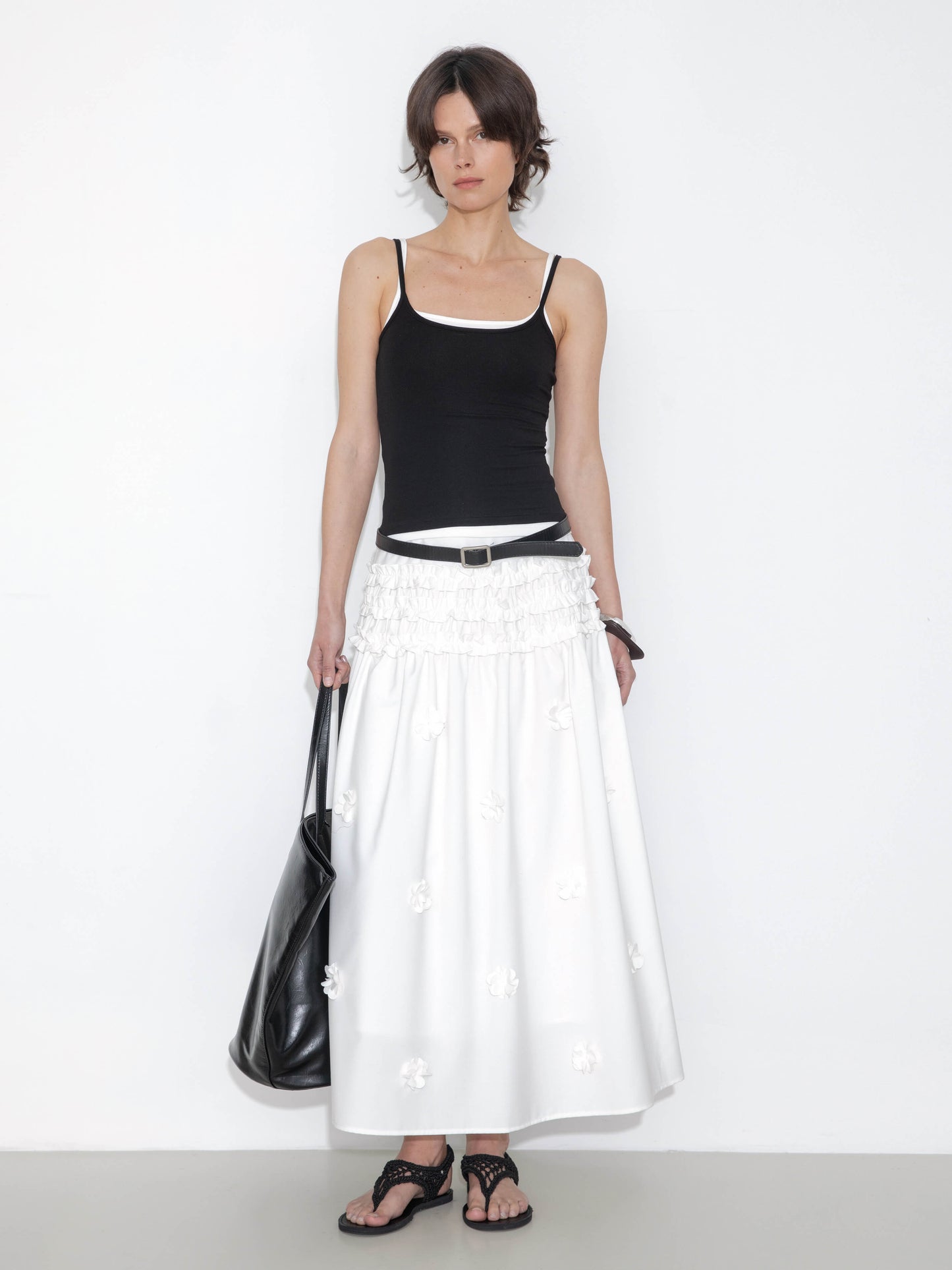 3D Floral Maxi Skirt
